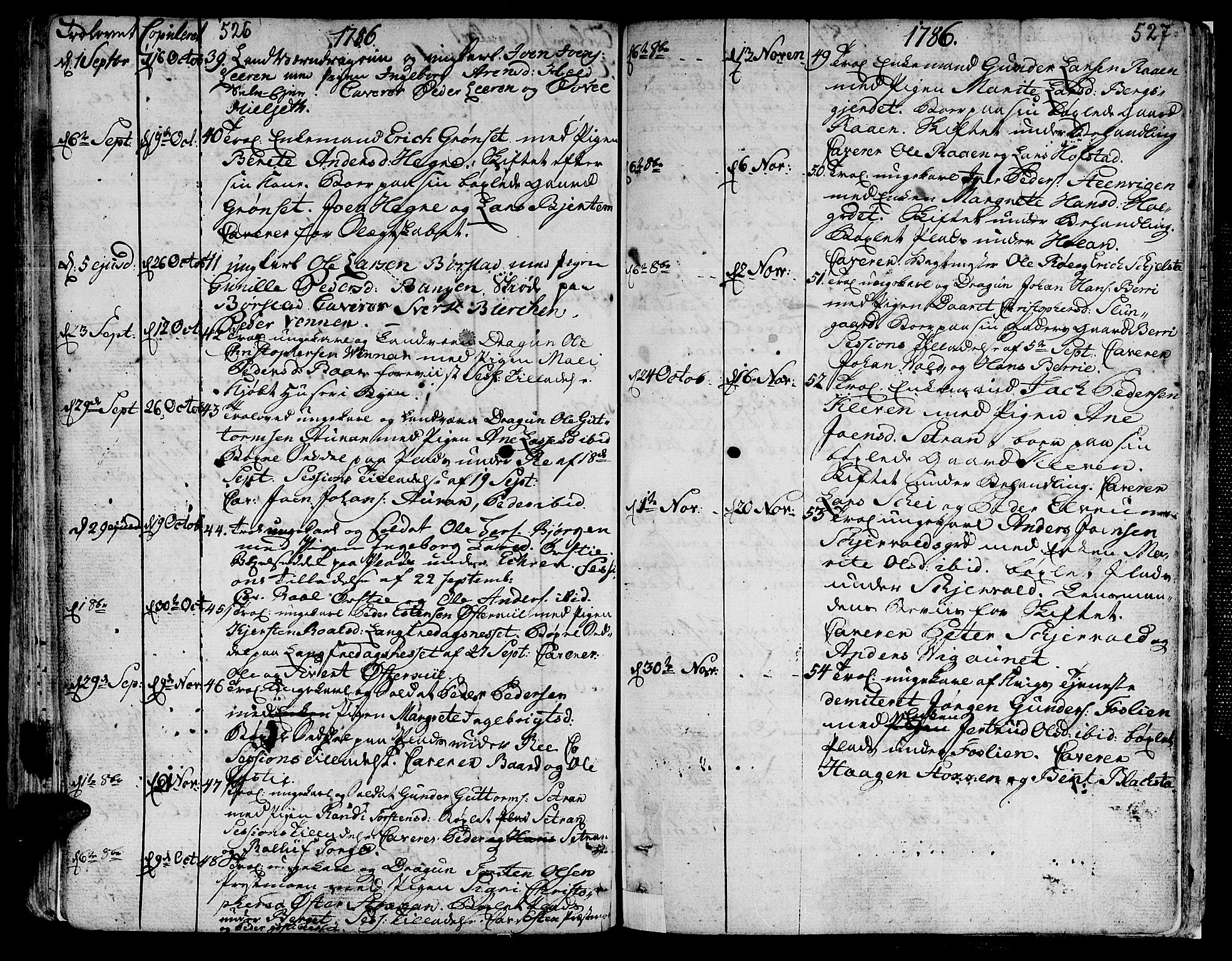 Ministerialprotokoller, klokkerbøker og fødselsregistre - Nord-Trøndelag, AV/SAT-A-1458/709/L0059: Parish register (official) no. 709A06, 1781-1797, p. 526-527