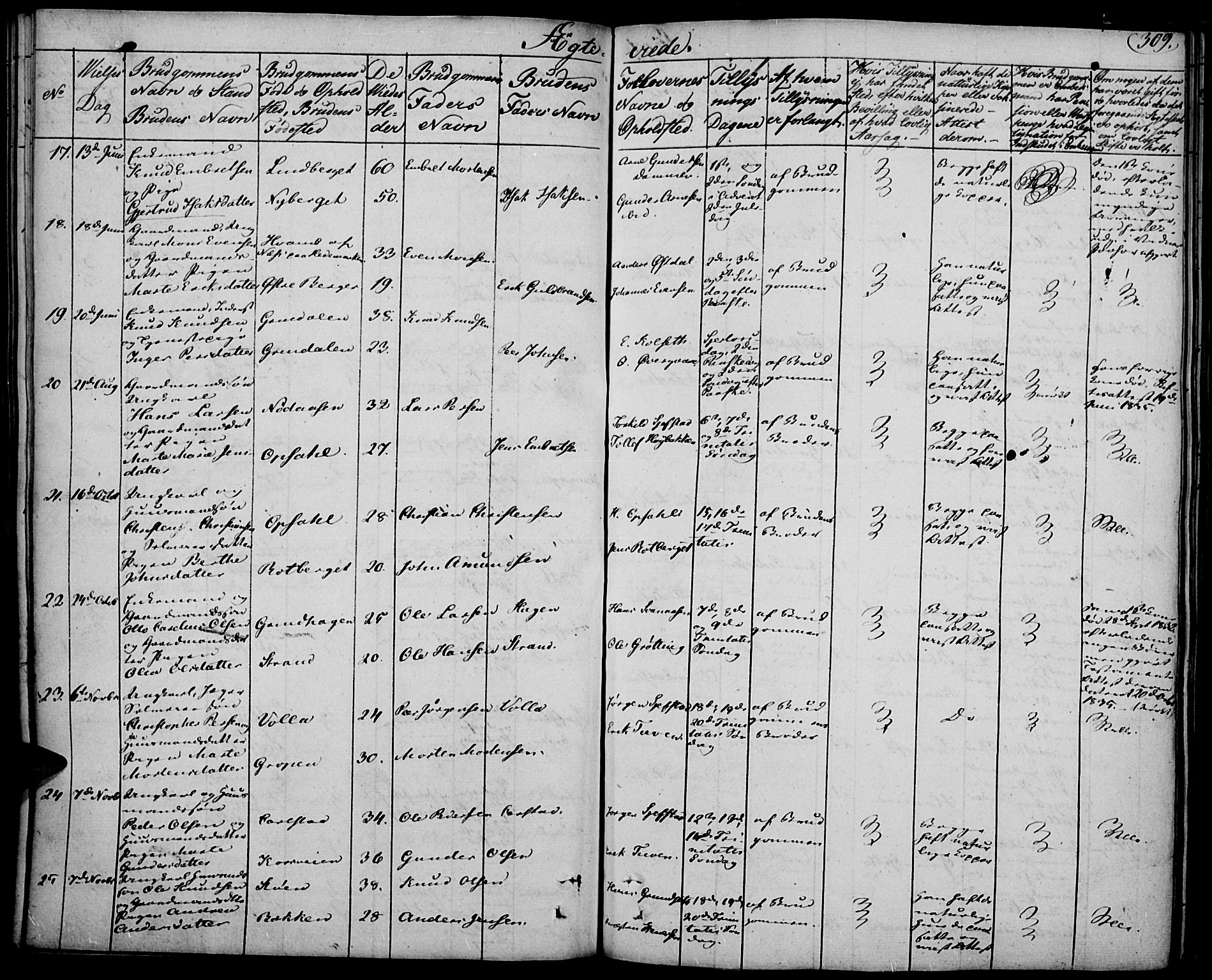 Elverum prestekontor, AV/SAH-PREST-044/H/Ha/Haa/L0008: Parish register (official) no. 8, 1830-1842, p. 309