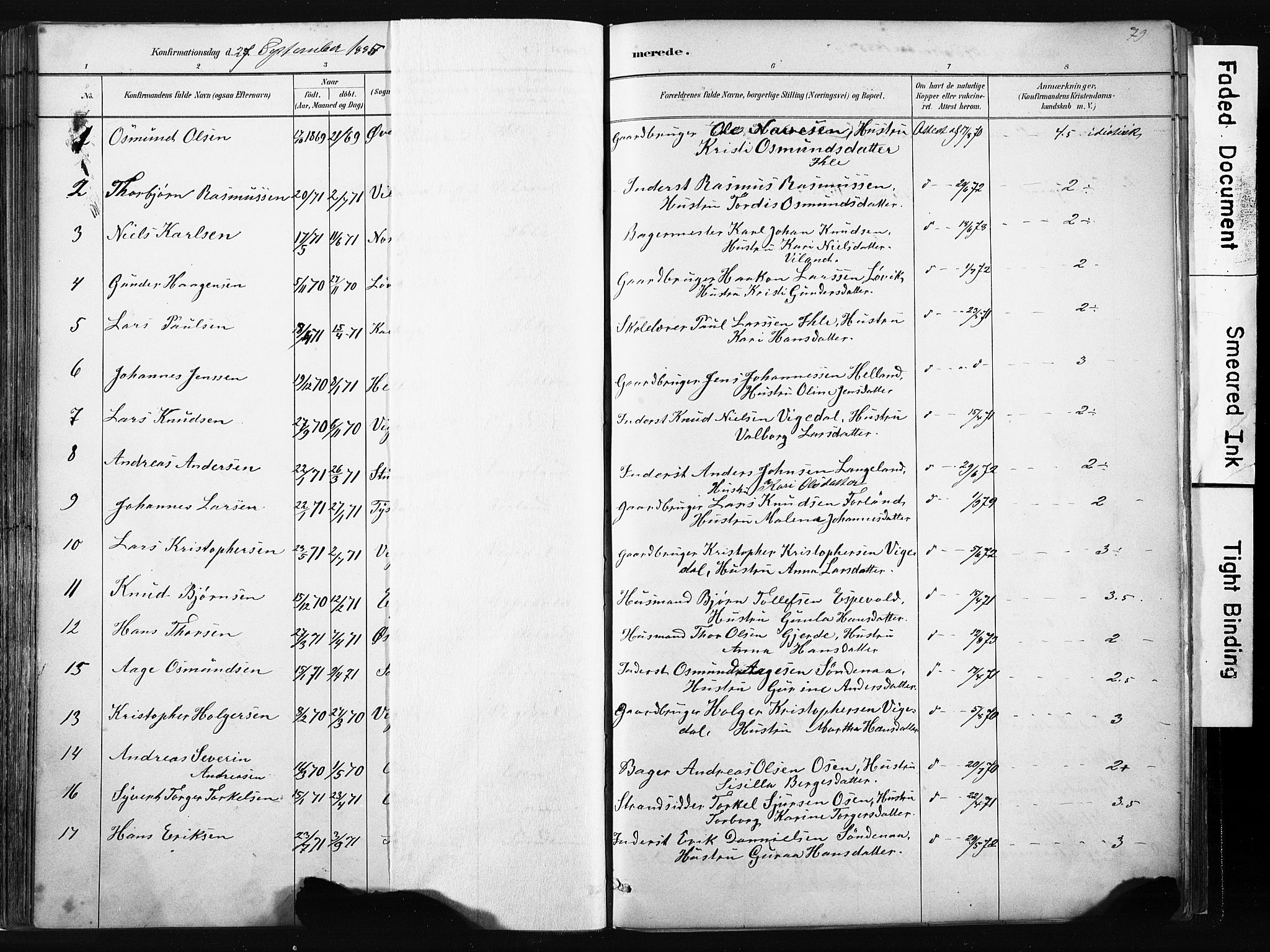 Vikedal sokneprestkontor, AV/SAST-A-101840/01/IV: Parish register (official) no. A 10, 1884-1907, p. 79