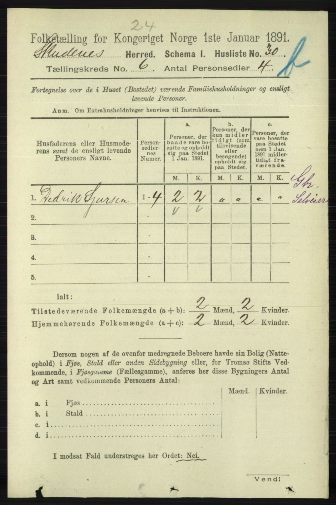 RA, 1891 census for 1150 Skudenes, 1891, p. 5588