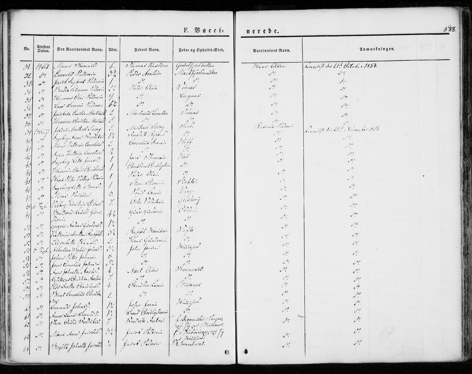 Ministerialprotokoller, klokkerbøker og fødselsregistre - Nordland, SAT/A-1459/872/L1033: Parish register (official) no. 872A08, 1840-1863, p. 588