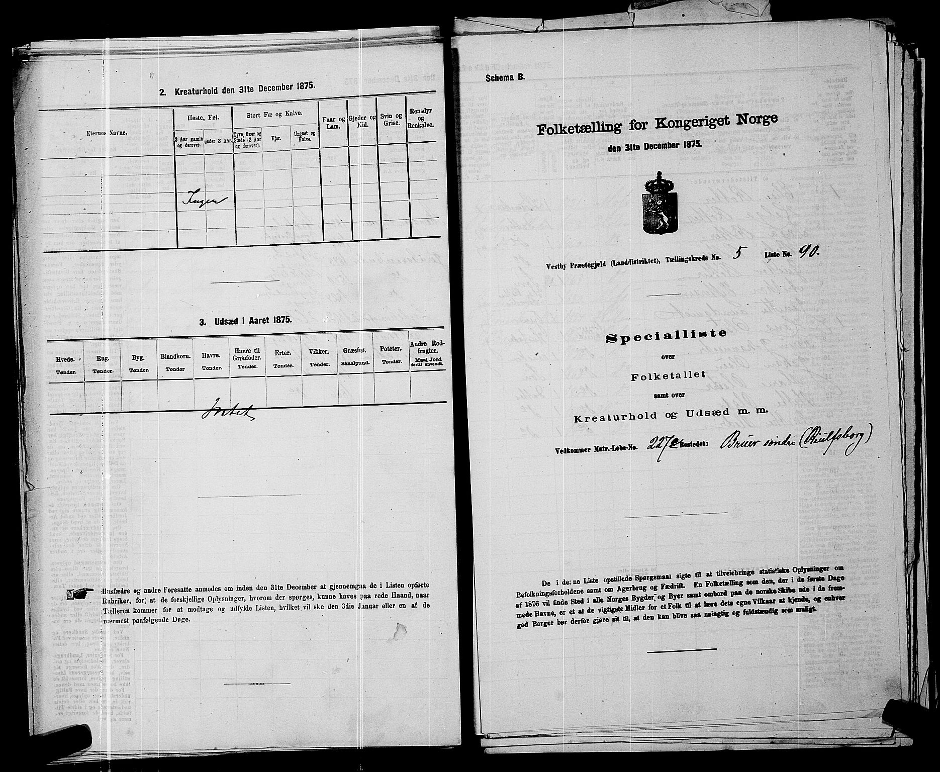 RA, 1875 census for 0211L Vestby/Vestby, Garder og Såner, 1875, p. 883