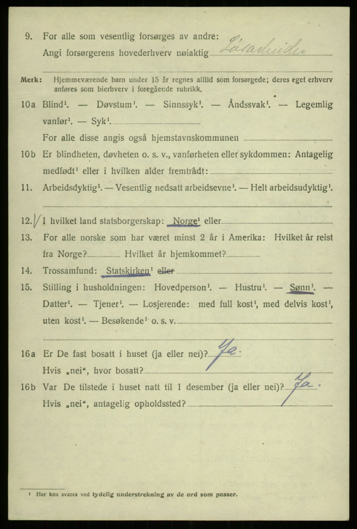 SAB, 1920 census for Bergen, 1920, p. 114169