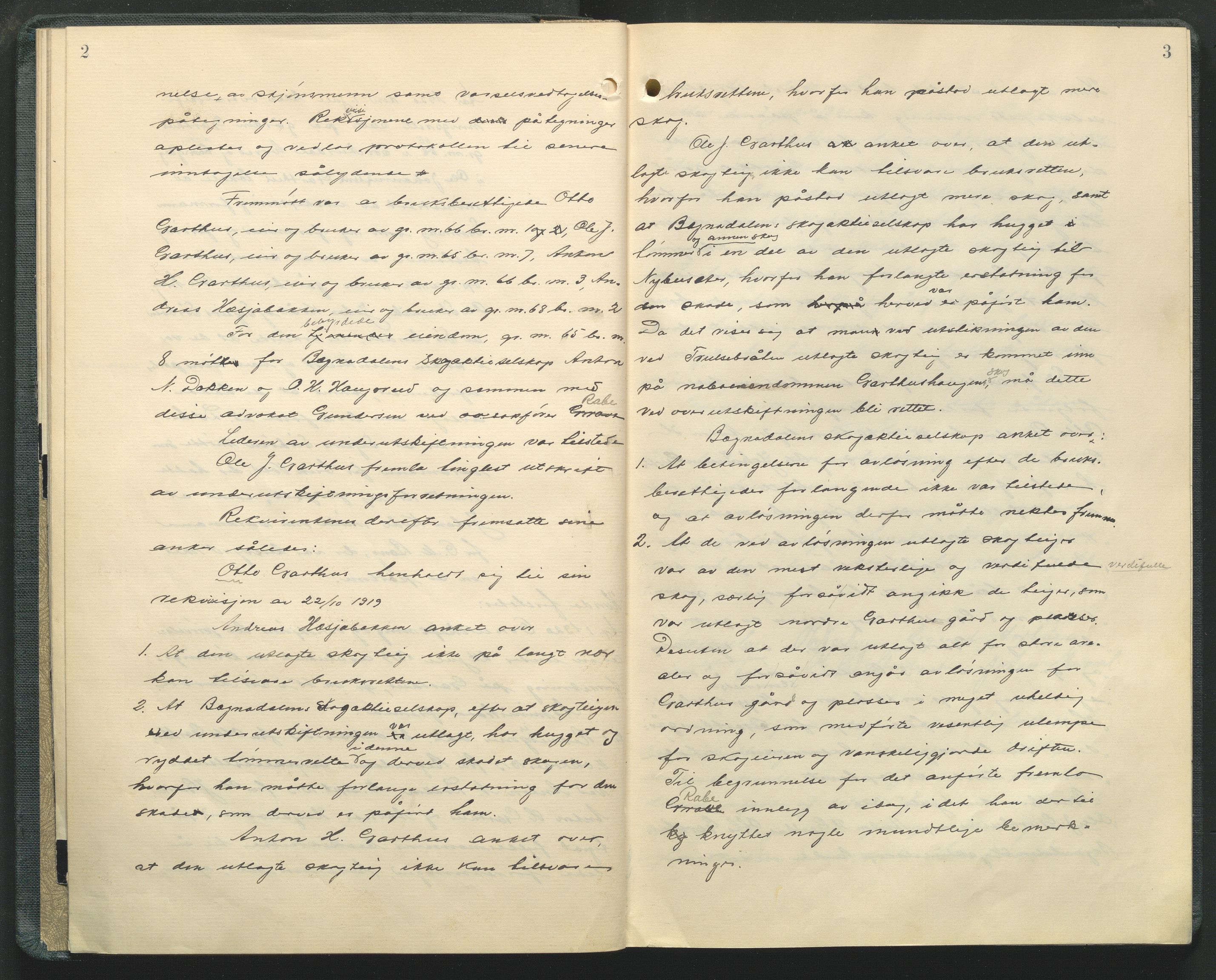Utskiftningsformannen i Oppland fylke, AV/SAH-JORDSKIFTEO-001/G/Ga/L0006/0002: Rettsbøker / Rettsbok - protokoll nr. 12, 1920-1929, p. 2-3