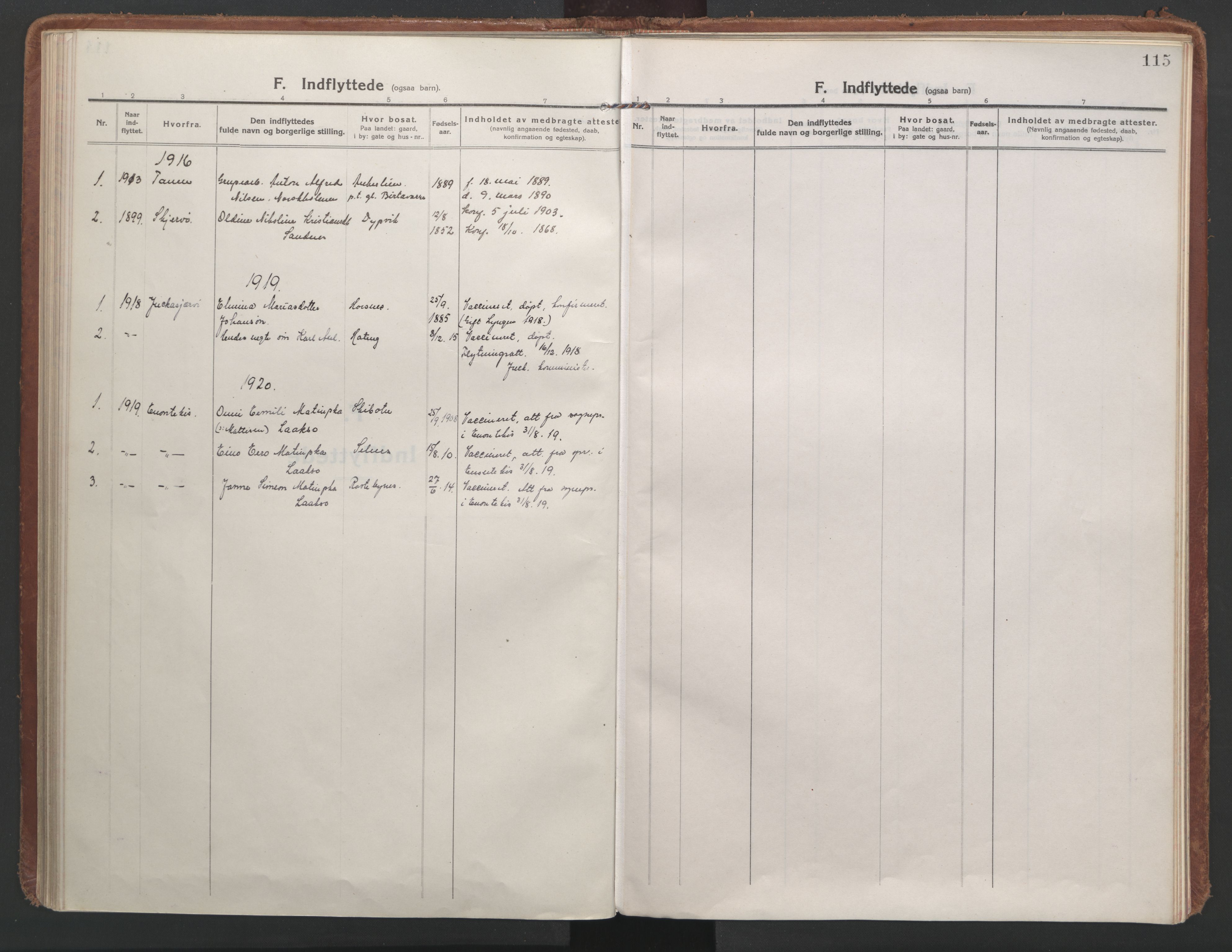 Lyngen sokneprestembete, AV/SATØ-S-1289/H/He/Hea/L0013kirke: Parish register (official) no. 13, 1914-1923, p. 115