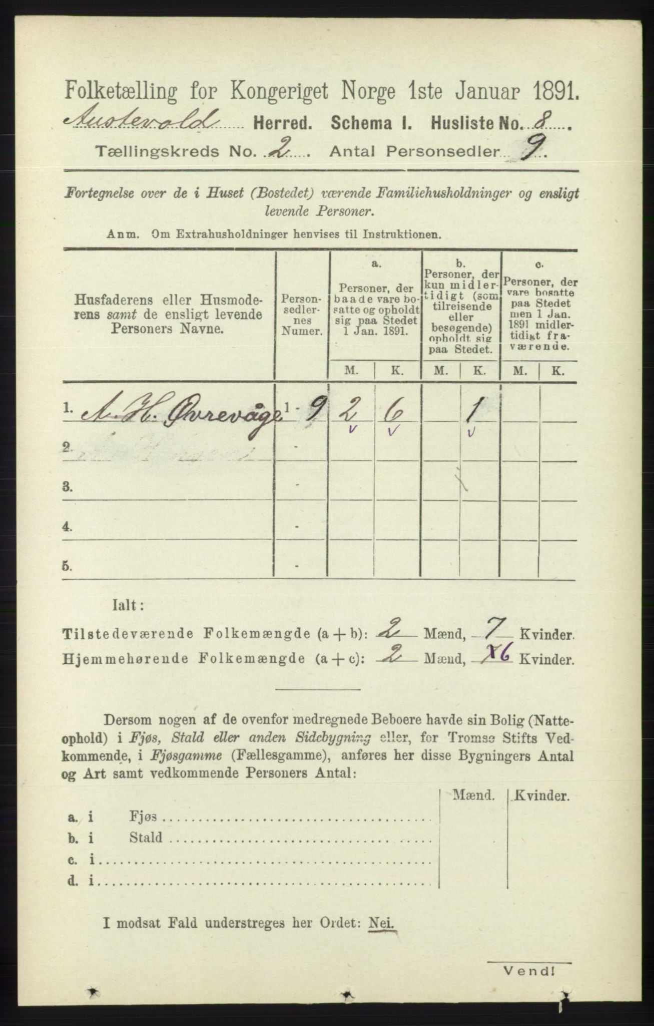 RA, 1891 census for 1244 Austevoll, 1891, p. 573