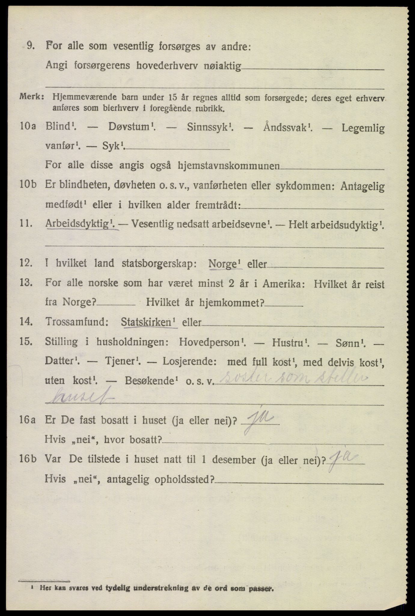 SAH, 1920 census for Ringebu, 1920, p. 7066