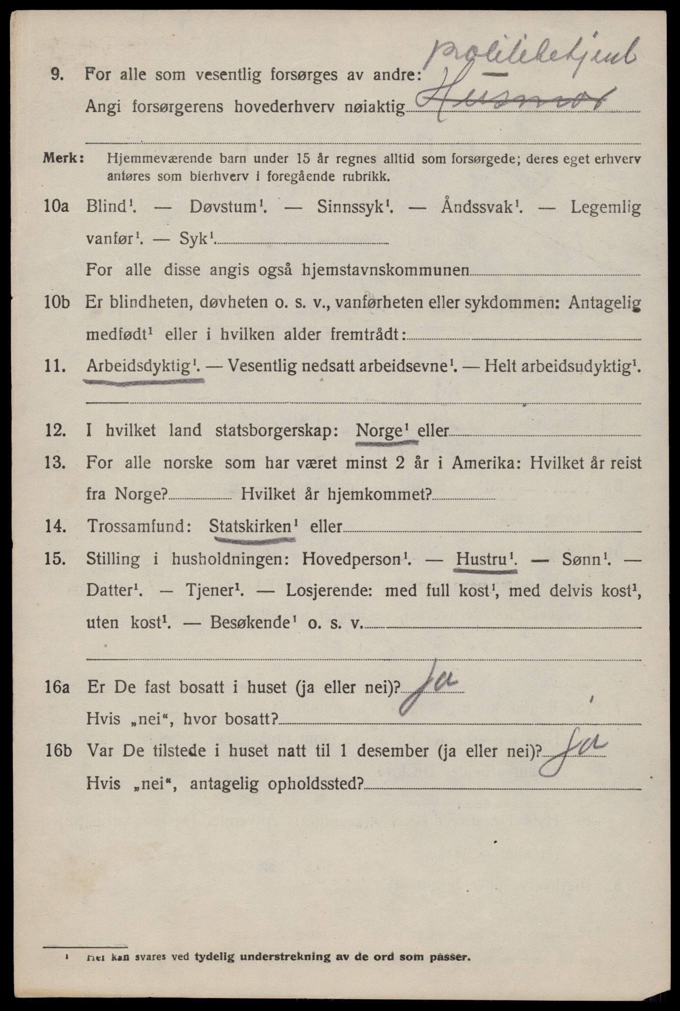 SAST, 1920 census for Strand, 1920, p. 4937