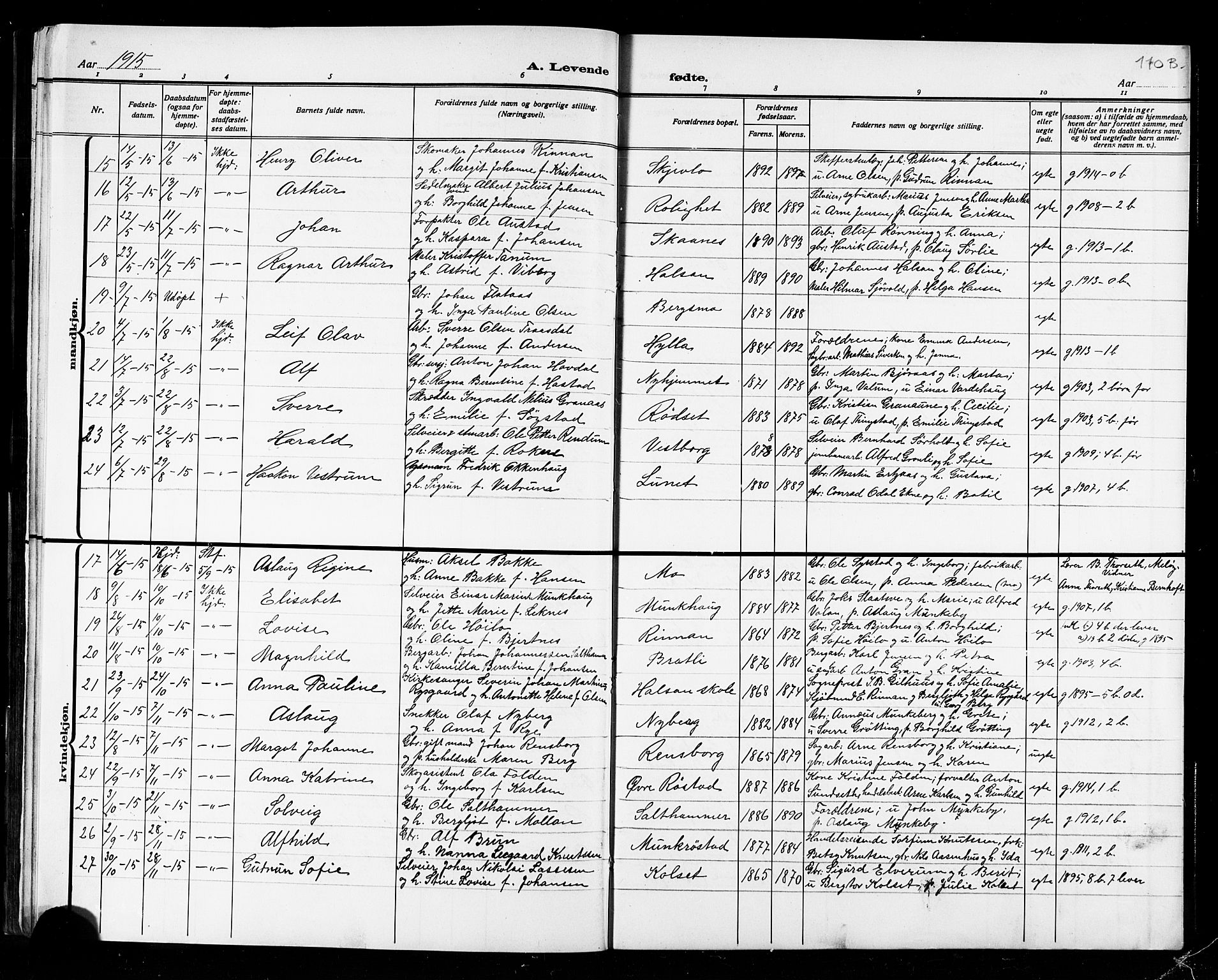 Ministerialprotokoller, klokkerbøker og fødselsregistre - Nord-Trøndelag, SAT/A-1458/721/L0208: Parish register (copy) no. 721C01, 1880-1917, p. 96p