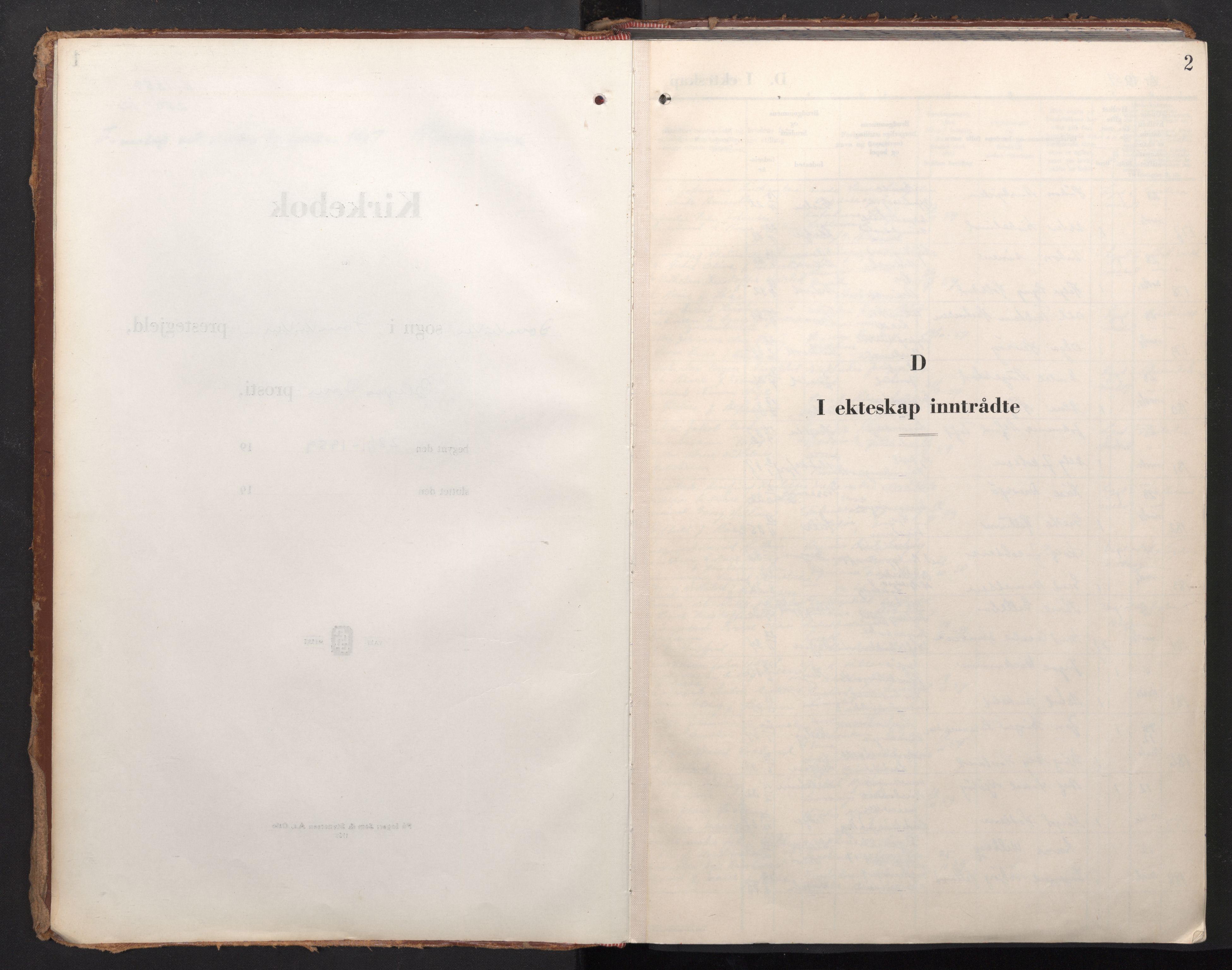 Domkirken sokneprestembete, SAB/A-74801/H/Haa: Parish register (official) no. D 9, 1959-1977, p. 1b-2a