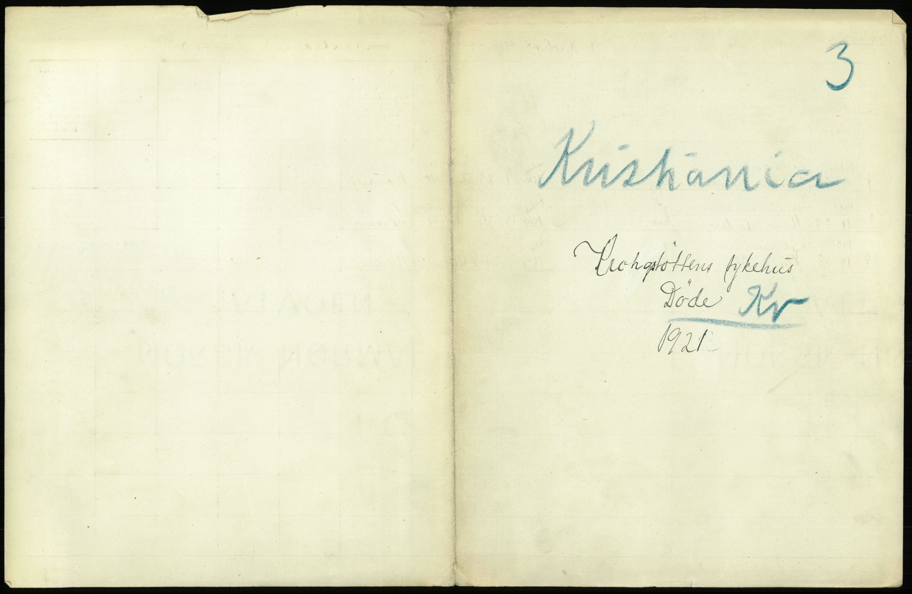 Statistisk sentralbyrå, Sosiodemografiske emner, Befolkning, AV/RA-S-2228/D/Df/Dfc/Dfca/L0013: Kristiania: Døde, dødfødte, 1921, p. 37