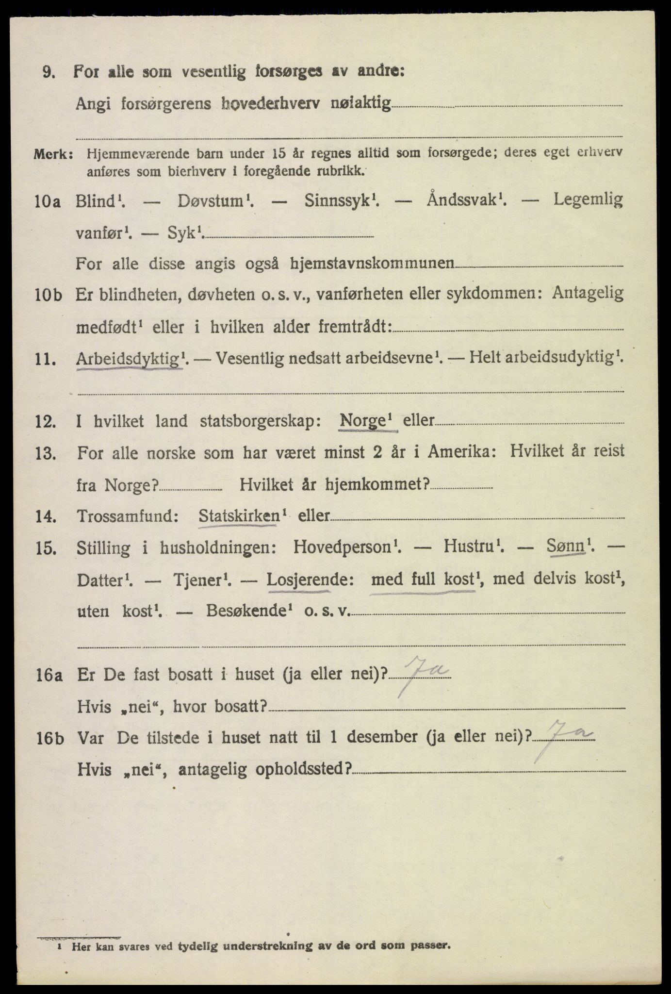 SAH, 1920 census for Stange, 1920, p. 3692