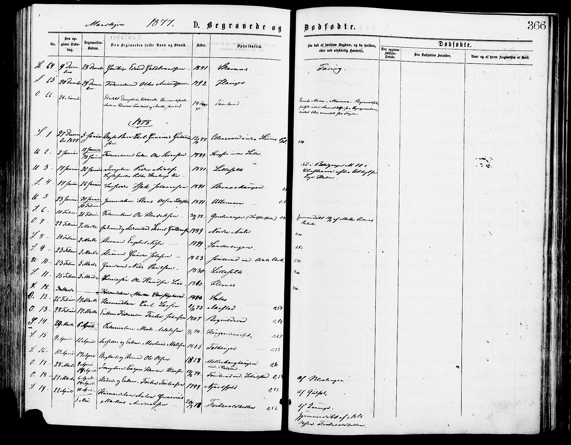 Sør-Odal prestekontor, AV/SAH-PREST-030/H/Ha/Haa/L0005: Parish register (official) no. 5, 1876-1885, p. 366