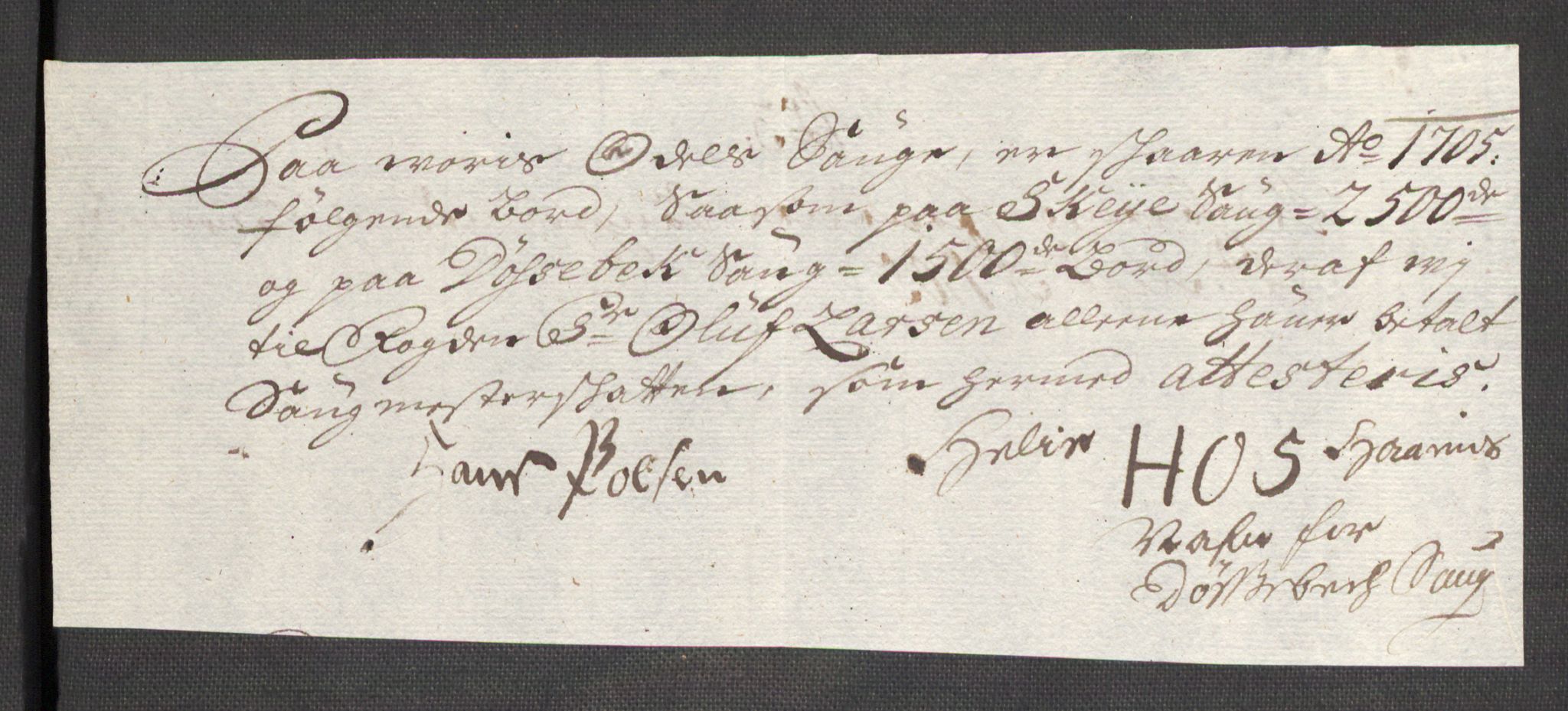 Rentekammeret inntil 1814, Reviderte regnskaper, Fogderegnskap, AV/RA-EA-4092/R48/L2983: Fogderegnskap Sunnhordland og Hardanger, 1705, p. 187