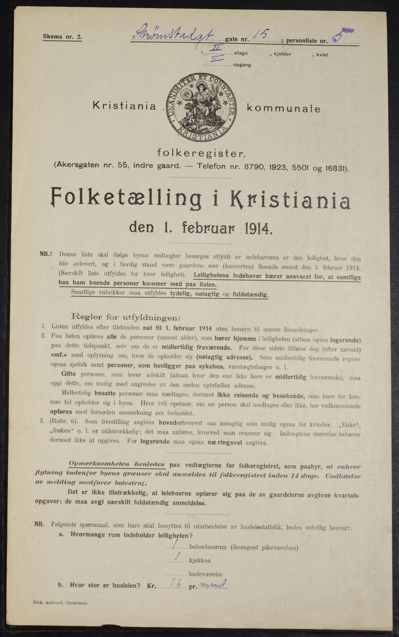 OBA, Municipal Census 1914 for Kristiania, 1914, p. 104631