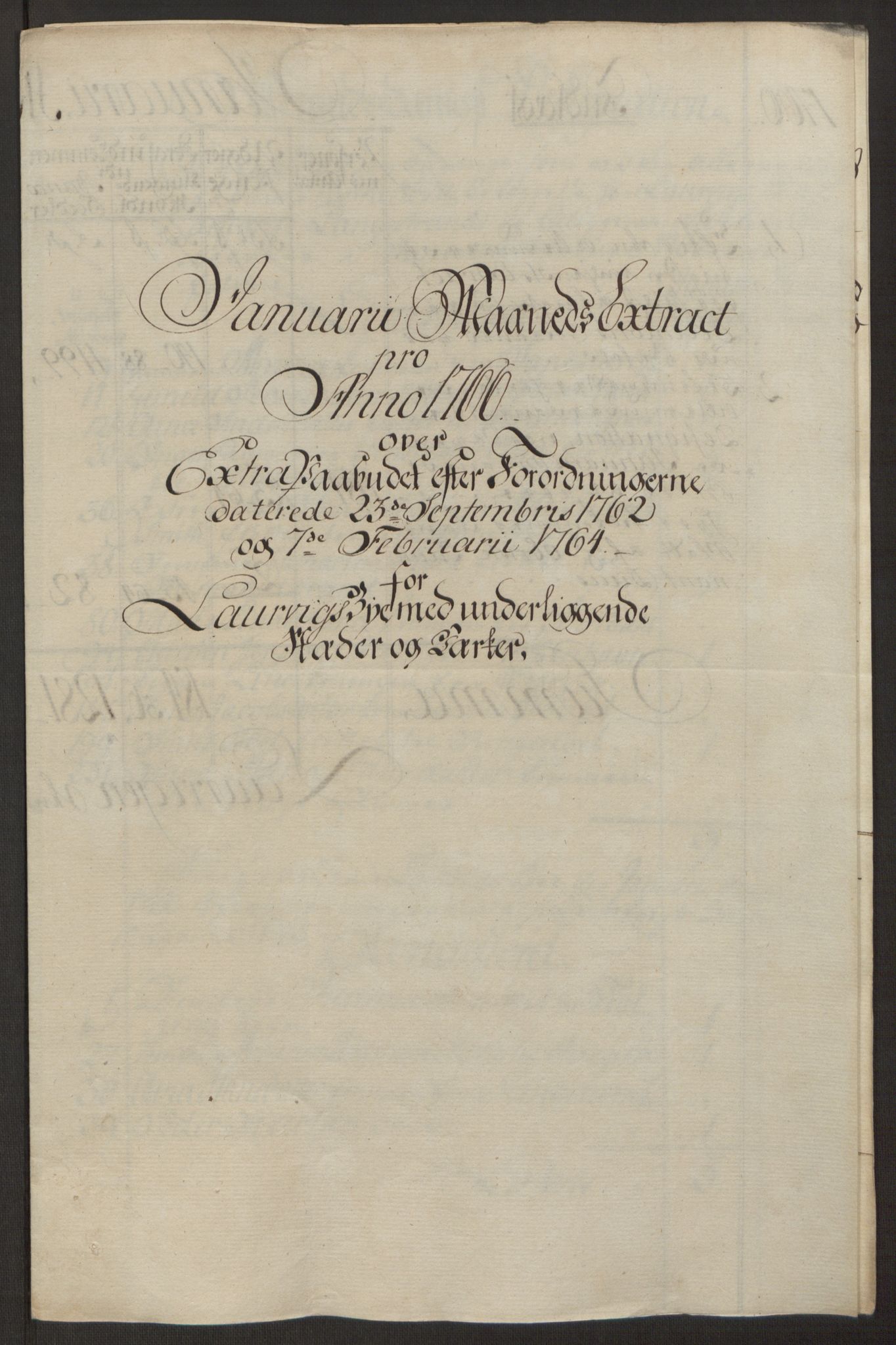 Rentekammeret inntil 1814, Reviderte regnskaper, Byregnskaper, RA/EA-4066/R/Ri/L0183/0001: [I4] Kontribusjonsregnskap / Ekstraskatt, 1762-1768, p. 327