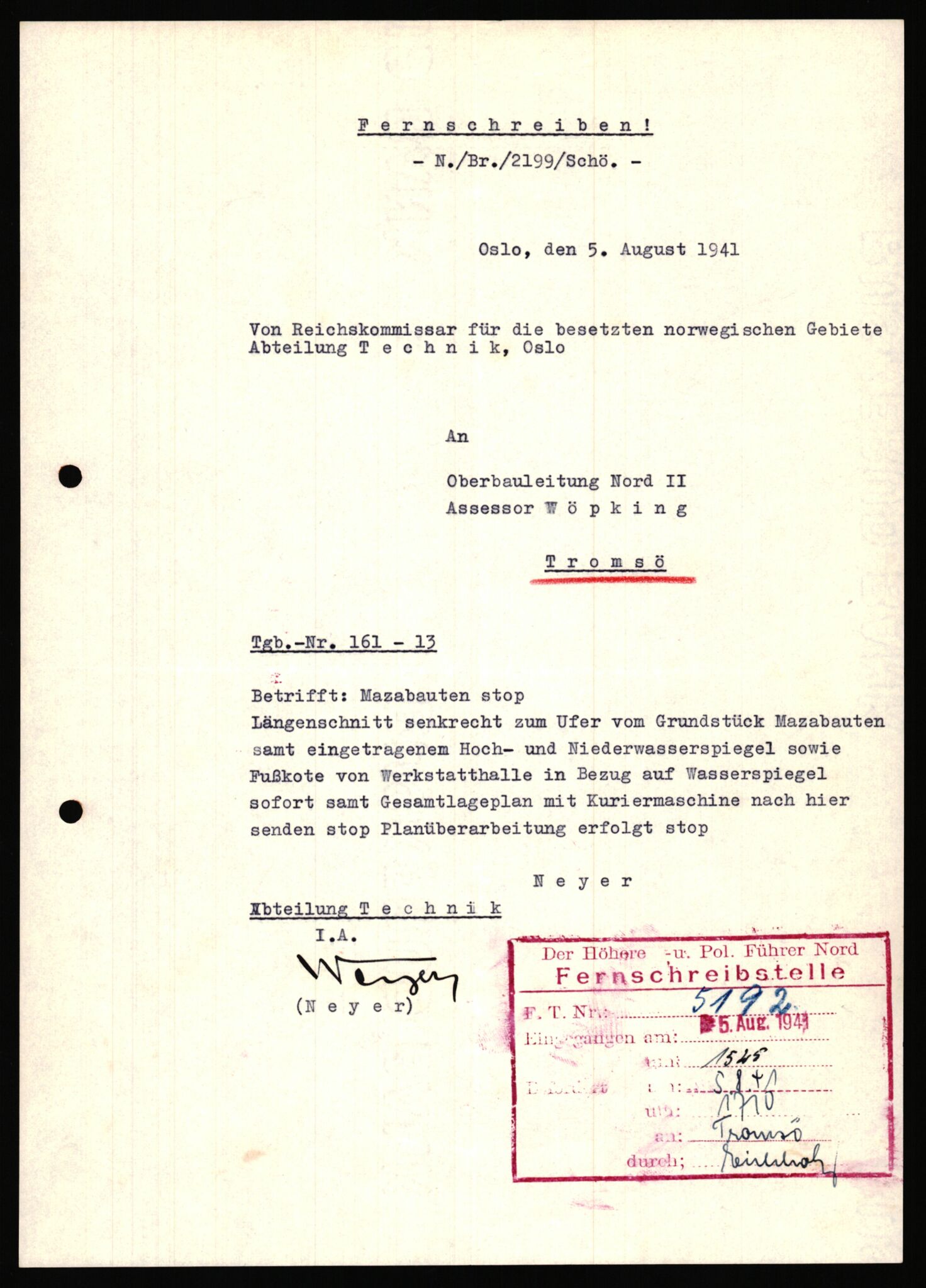 Tyske arkiver, Organisation Todt (OT), Einsatzgruppe Wiking, AV/RA-RAFA-2188/2/B/Bb/L0006: Korrespondanse med Kriegsmarine, 1940-1941, p. 547