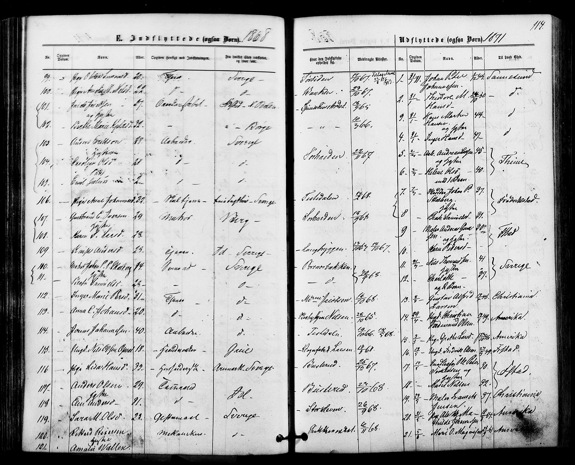 Halden prestekontor Kirkebøker, SAO/A-10909/F/Fa/L0010: Parish register (official) no. I 10, 1866-1877, p. 114