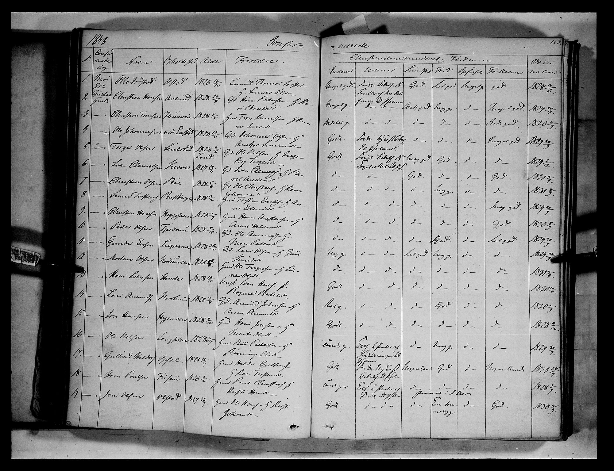 Gausdal prestekontor, SAH/PREST-090/H/Ha/Haa/L0007: Parish register (official) no. 7, 1840-1850, p. 163