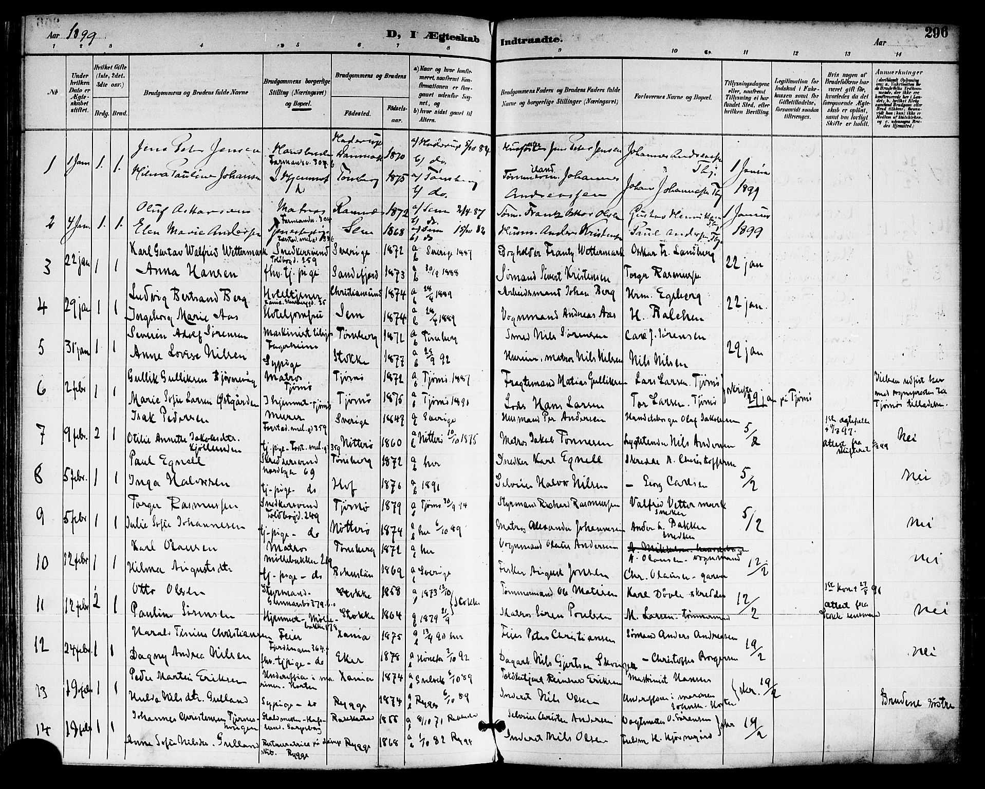Tønsberg kirkebøker, SAKO/A-330/F/Fa/L0012: Parish register (official) no. I 12, 1891-1899, p. 296