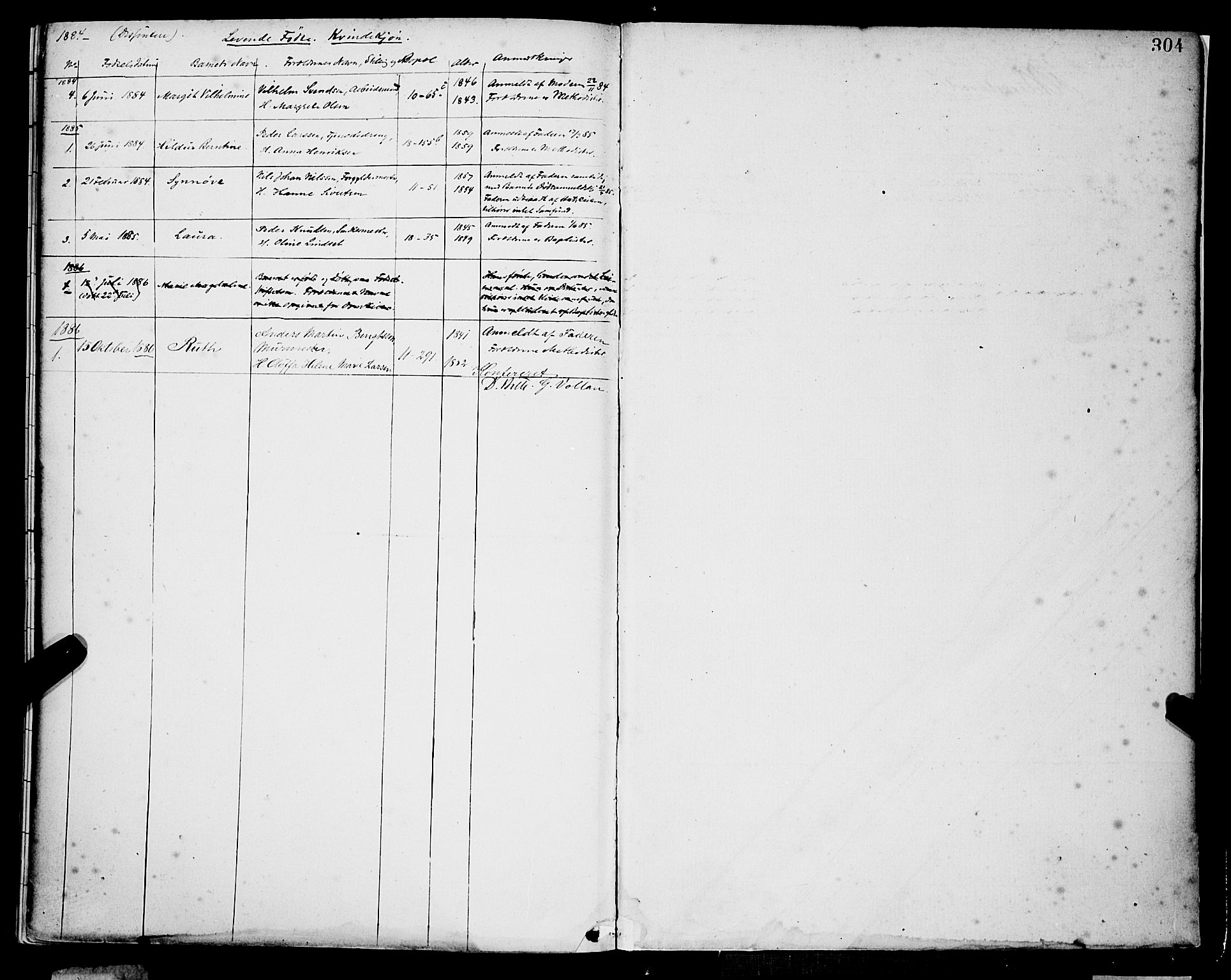 Domkirken sokneprestembete, SAB/A-74801/H/Hab/L0015: Parish register (copy) no. B 8, 1879-1887, p. 304
