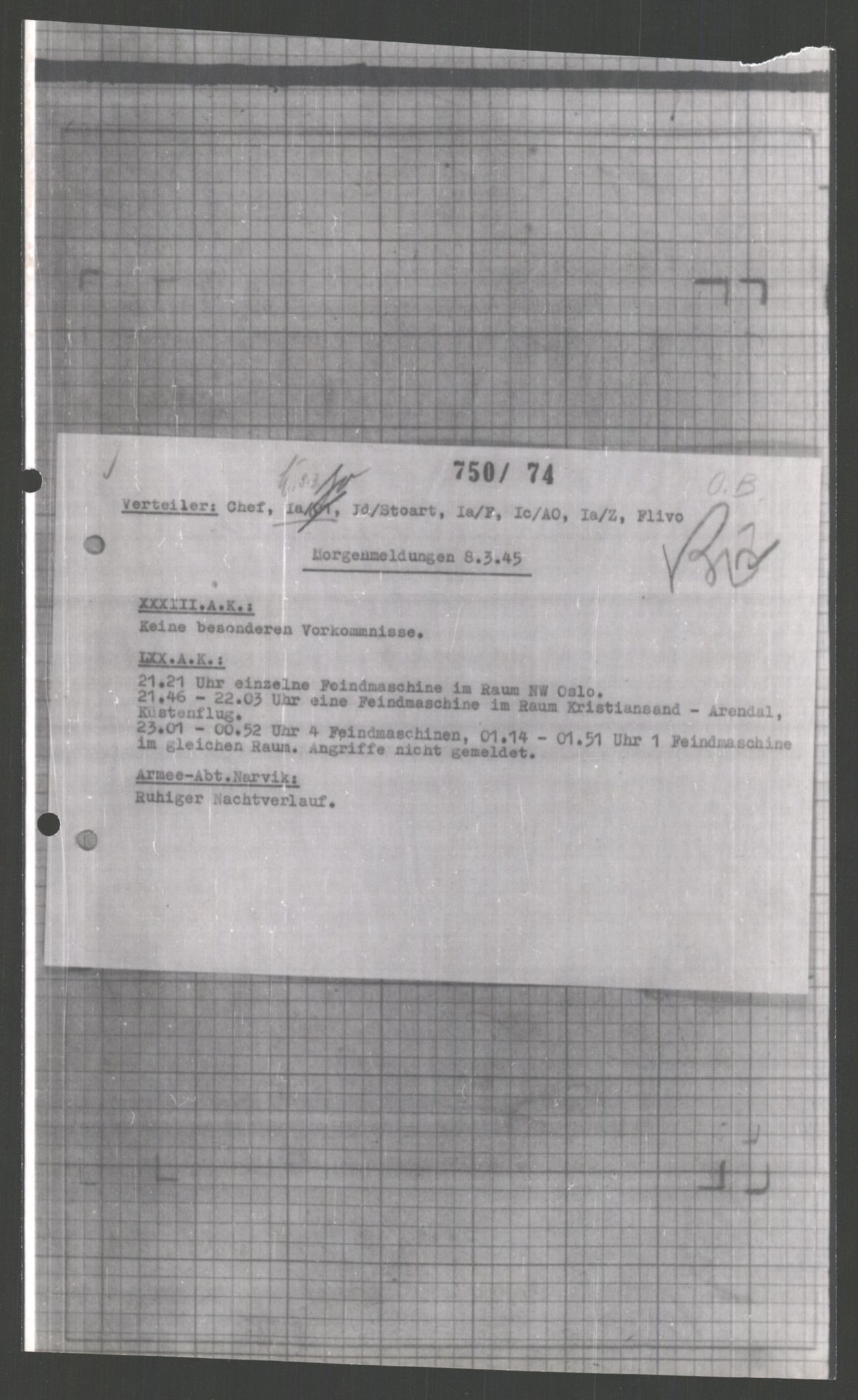 Forsvarets Overkommando. 2 kontor. Arkiv 11.4. Spredte tyske arkivsaker, AV/RA-RAFA-7031/D/Dar/Dara/L0003: Krigsdagbøker for 20. Gebirgs-Armee-Oberkommando (AOK 20), 1945, p. 495