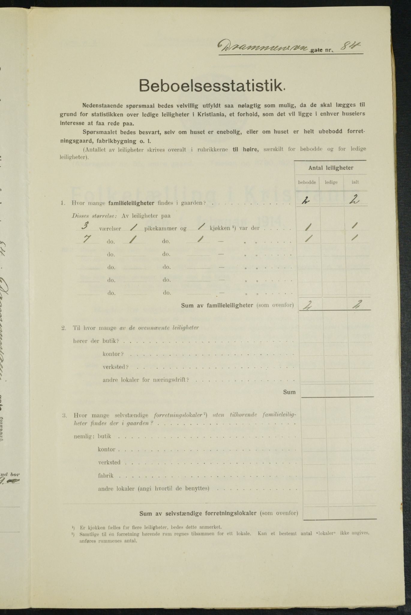 OBA, Municipal Census 1914 for Kristiania, 1914, p. 17084