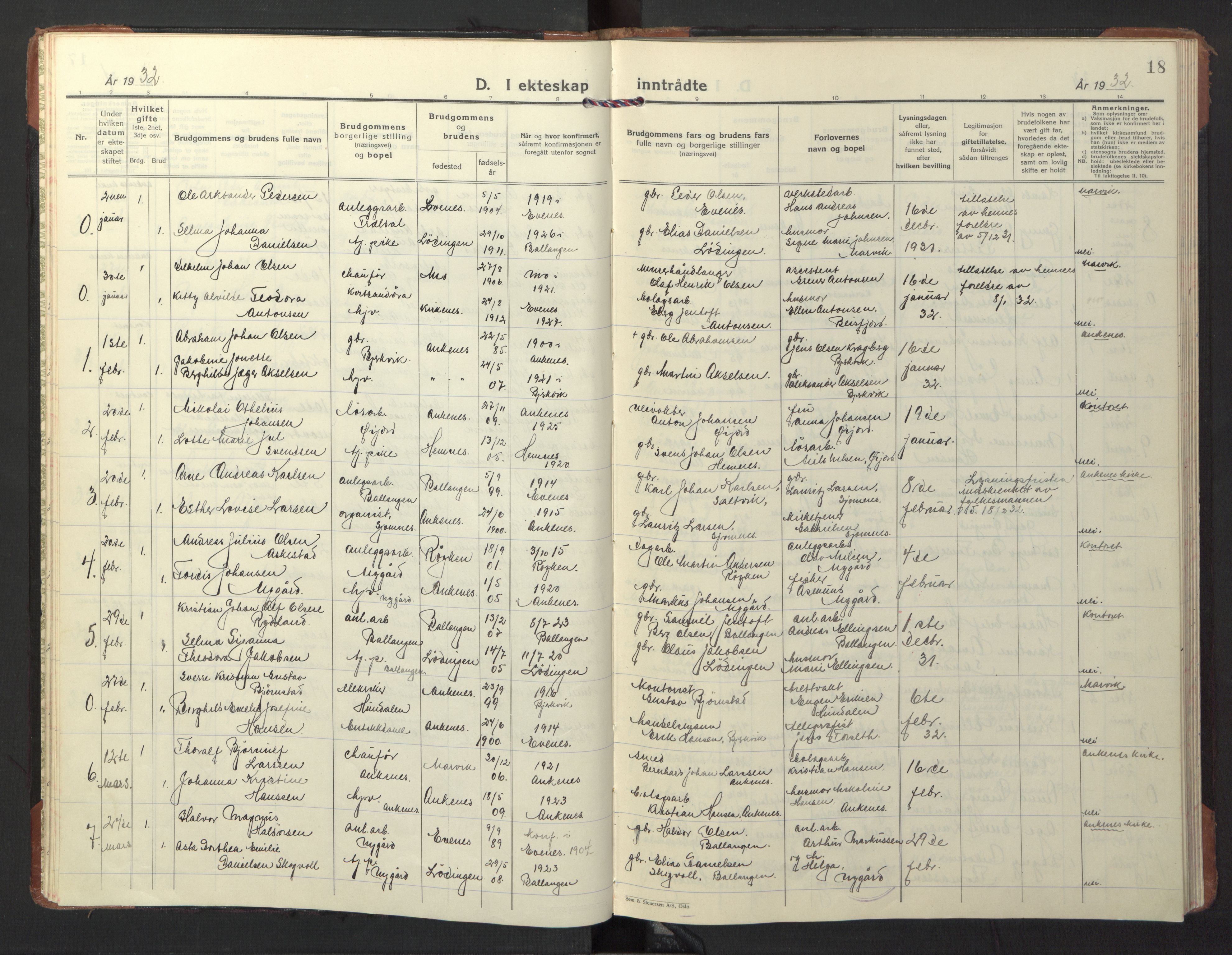 Ministerialprotokoller, klokkerbøker og fødselsregistre - Nordland, AV/SAT-A-1459/866/L0948: Parish register (official) no. 866A11, 1929-1949, p. 18