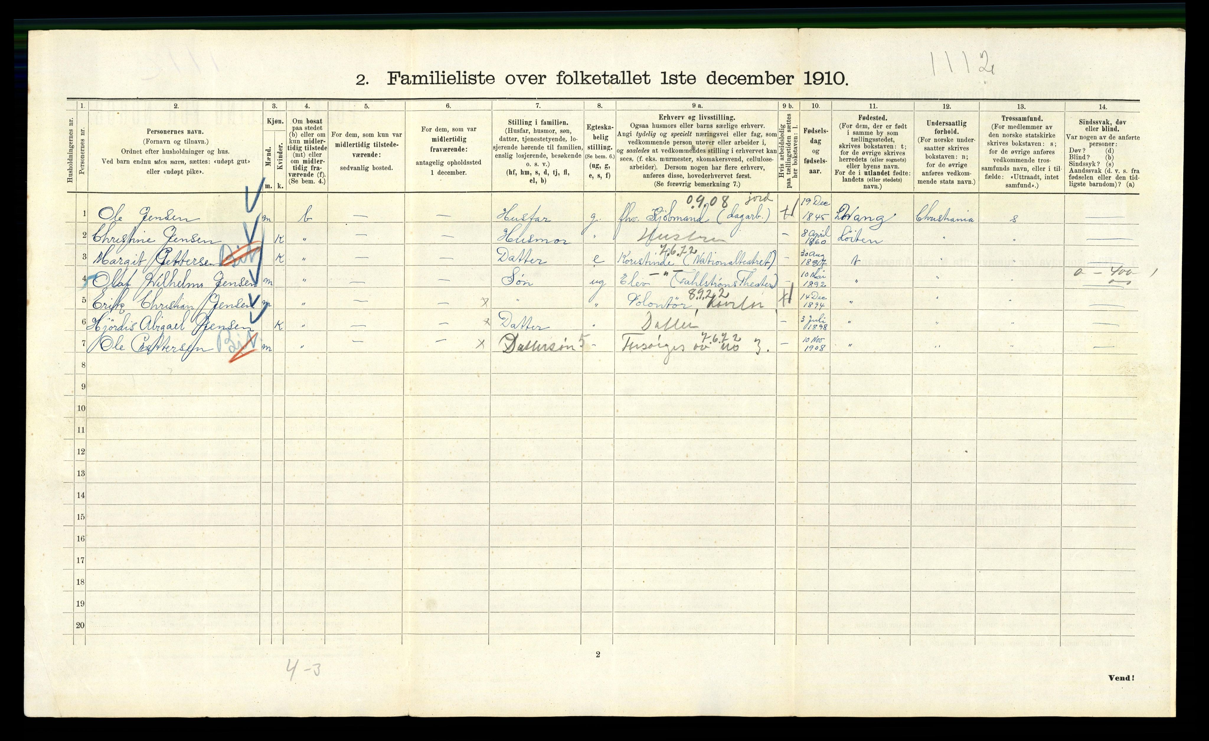 RA, 1910 census for Kristiania, 1910, p. 103174