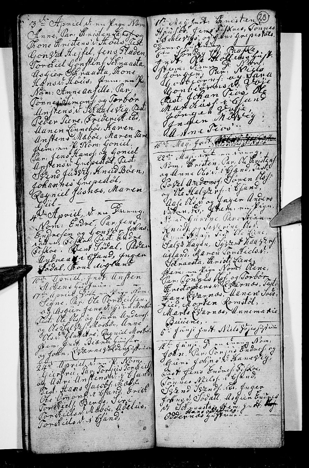 Oddernes sokneprestkontor, AV/SAK-1111-0033/F/Fb/Fba/L0002: Parish register (copy) no. B 2, 1791-1806, p. 23