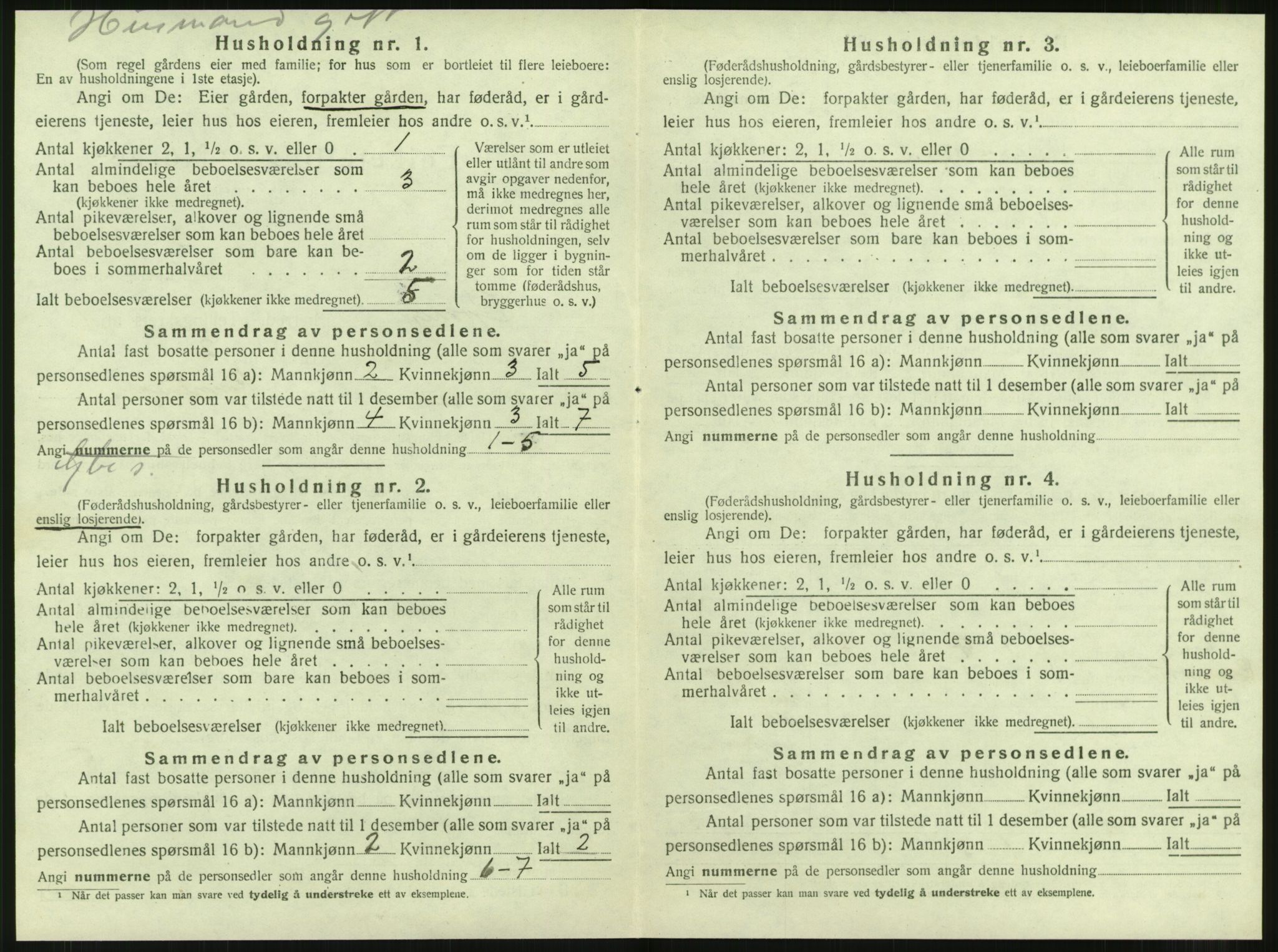 SAT, 1920 census for Grong, 1920, p. 54