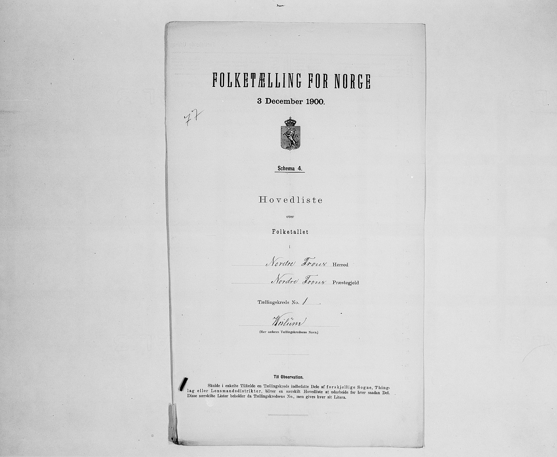 SAH, 1900 census for Nord-Fron, 1900, p. 19