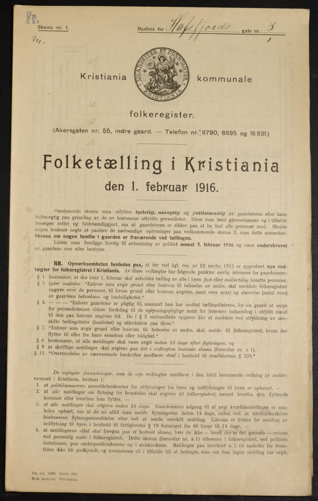 OBA, Municipal Census 1916 for Kristiania, 1916, p. 33851