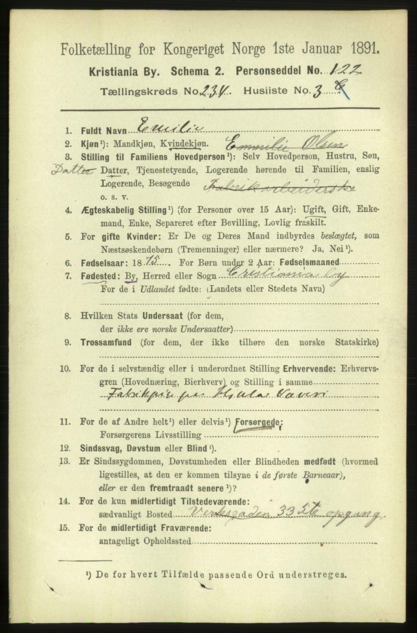 RA, 1891 census for 0301 Kristiania, 1891, p. 143583