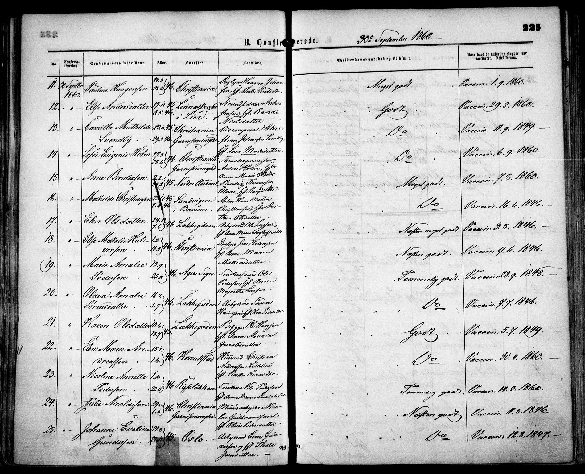 Grønland prestekontor Kirkebøker, SAO/A-10848/F/Fa/L0001: Parish register (official) no. 1, 1859-1861, p. 225