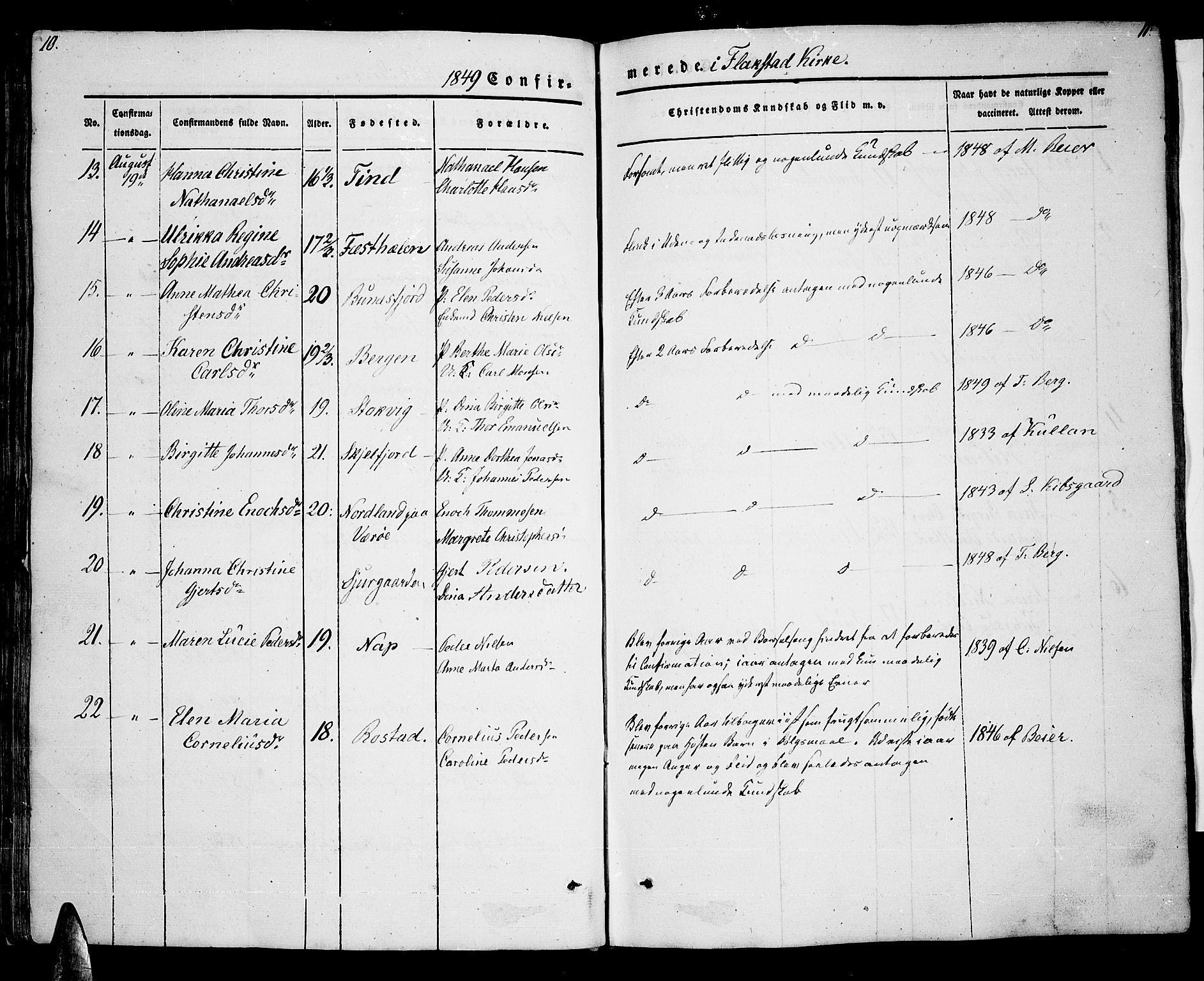 Ministerialprotokoller, klokkerbøker og fødselsregistre - Nordland, AV/SAT-A-1459/885/L1212: Parish register (copy) no. 885C01, 1847-1873, p. 10-11