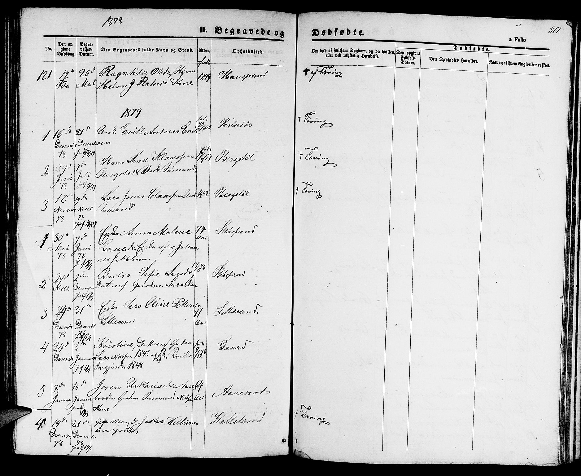 Haugesund sokneprestkontor, AV/SAST-A -101863/H/Ha/Hab/L0001: Parish register (copy) no. B 1, 1873-1881, p. 301