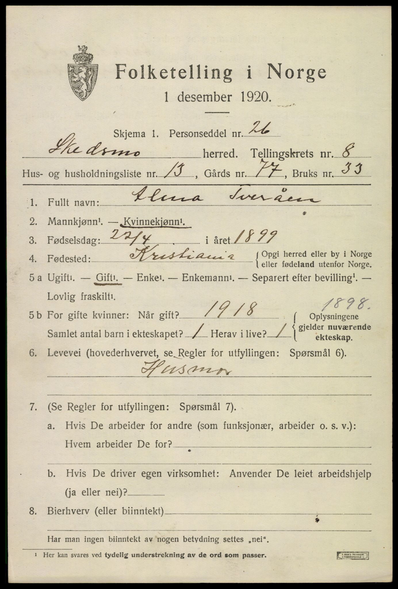 SAO, 1920 census for Skedsmo, 1920, p. 9051