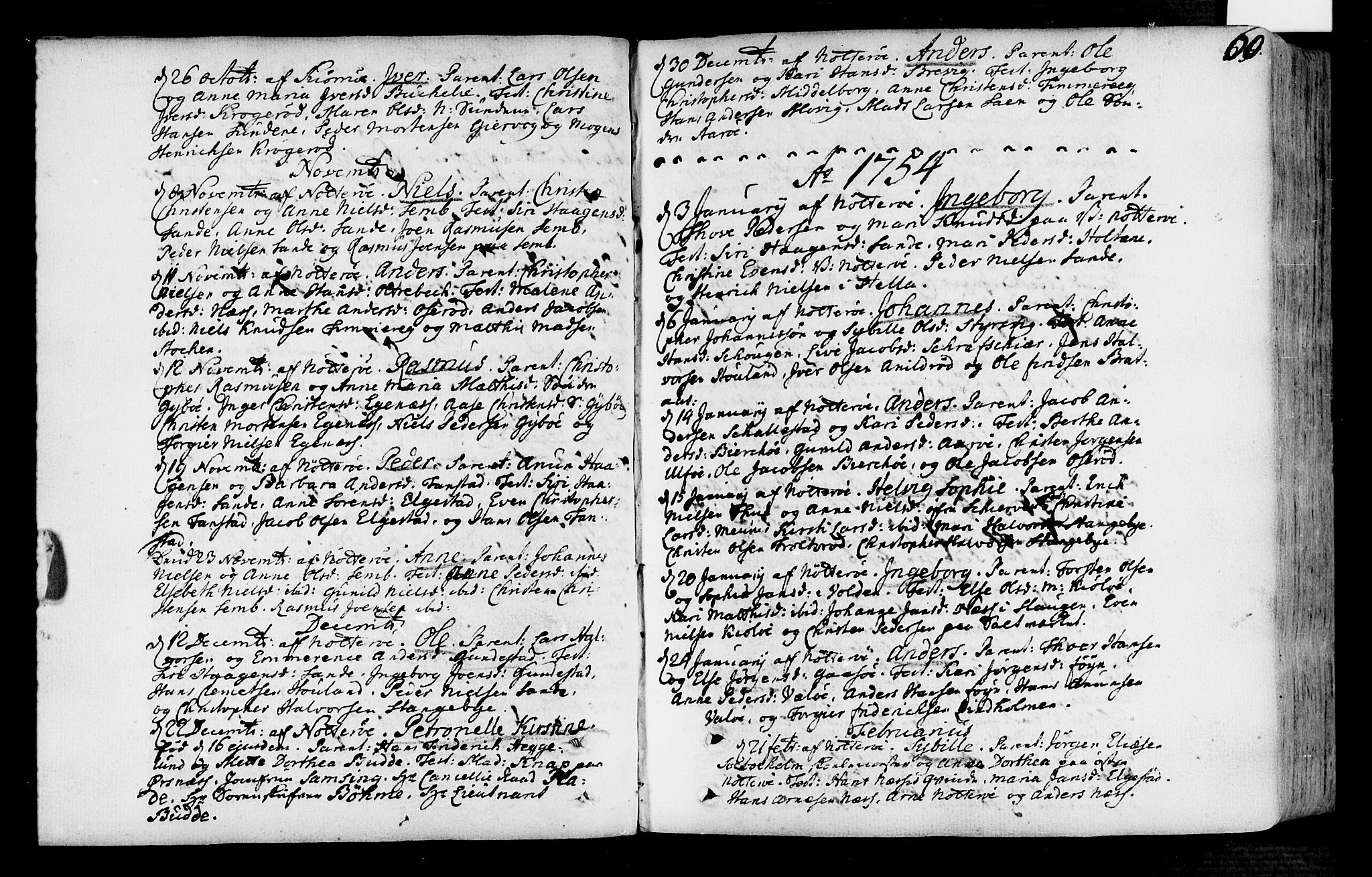 Nøtterøy kirkebøker, SAKO/A-354/F/Fa/L0002: Parish register (official) no. I 2, 1738-1790, p. 60