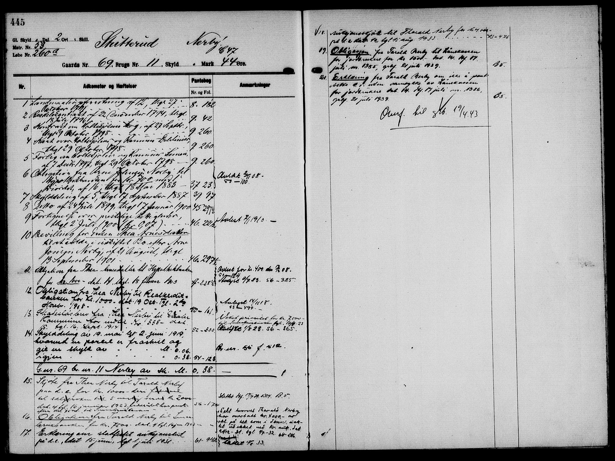 Solør tingrett, AV/SAH-TING-008/H/Ha/Hak/L0005: Mortgage register no. V, 1900-1935, p. 445