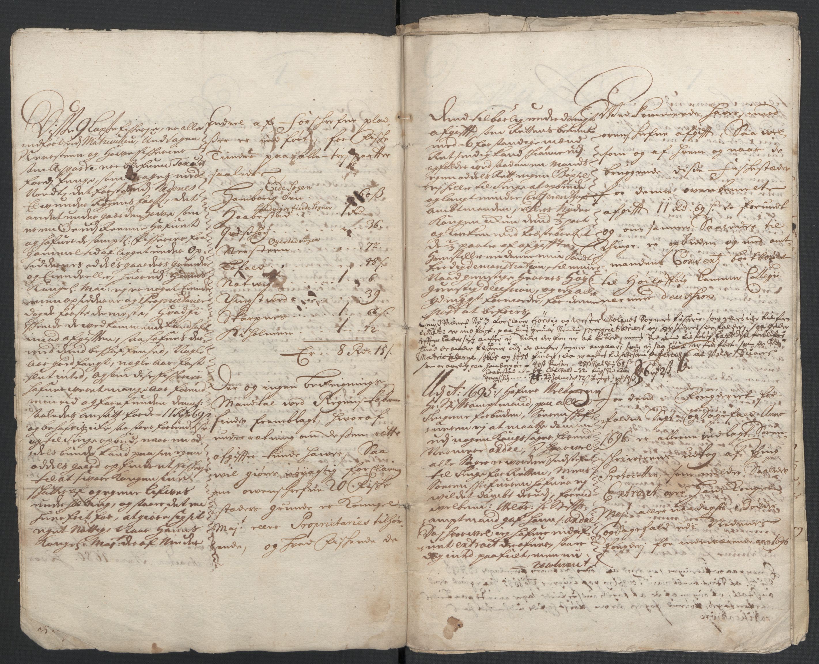 Rentekammeret inntil 1814, Reviderte regnskaper, Fogderegnskap, AV/RA-EA-4092/R39/L2313: Fogderegnskap Nedenes, 1696-1697, p. 280