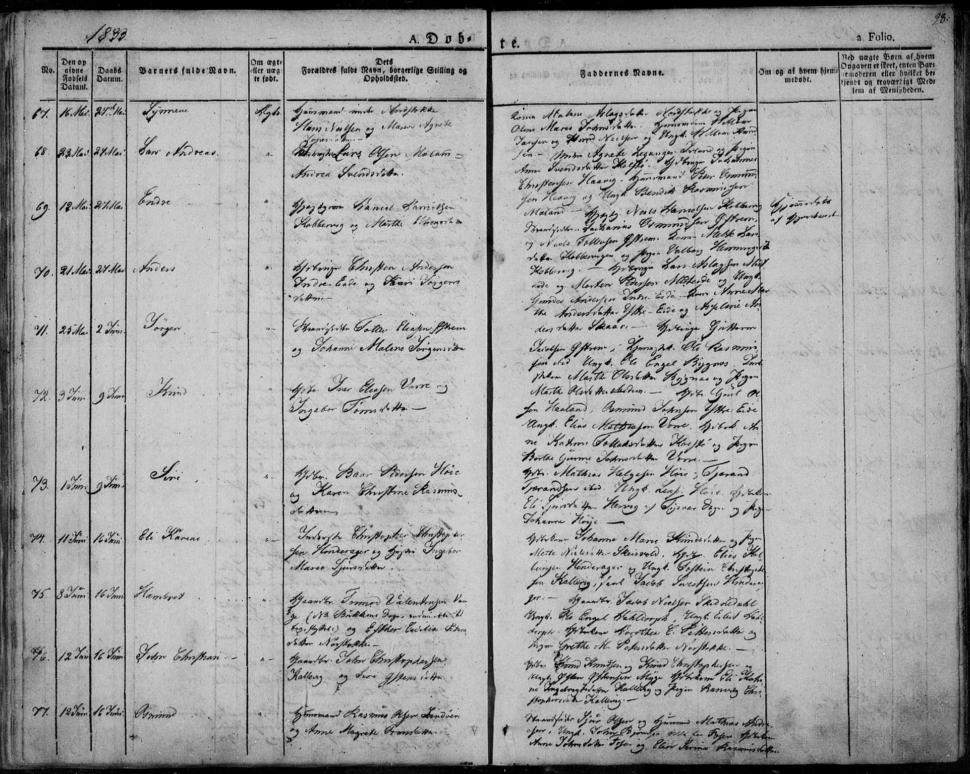 Avaldsnes sokneprestkontor, AV/SAST-A -101851/H/Ha/Haa/L0005: Parish register (official) no. A 5.1, 1825-1841, p. 98