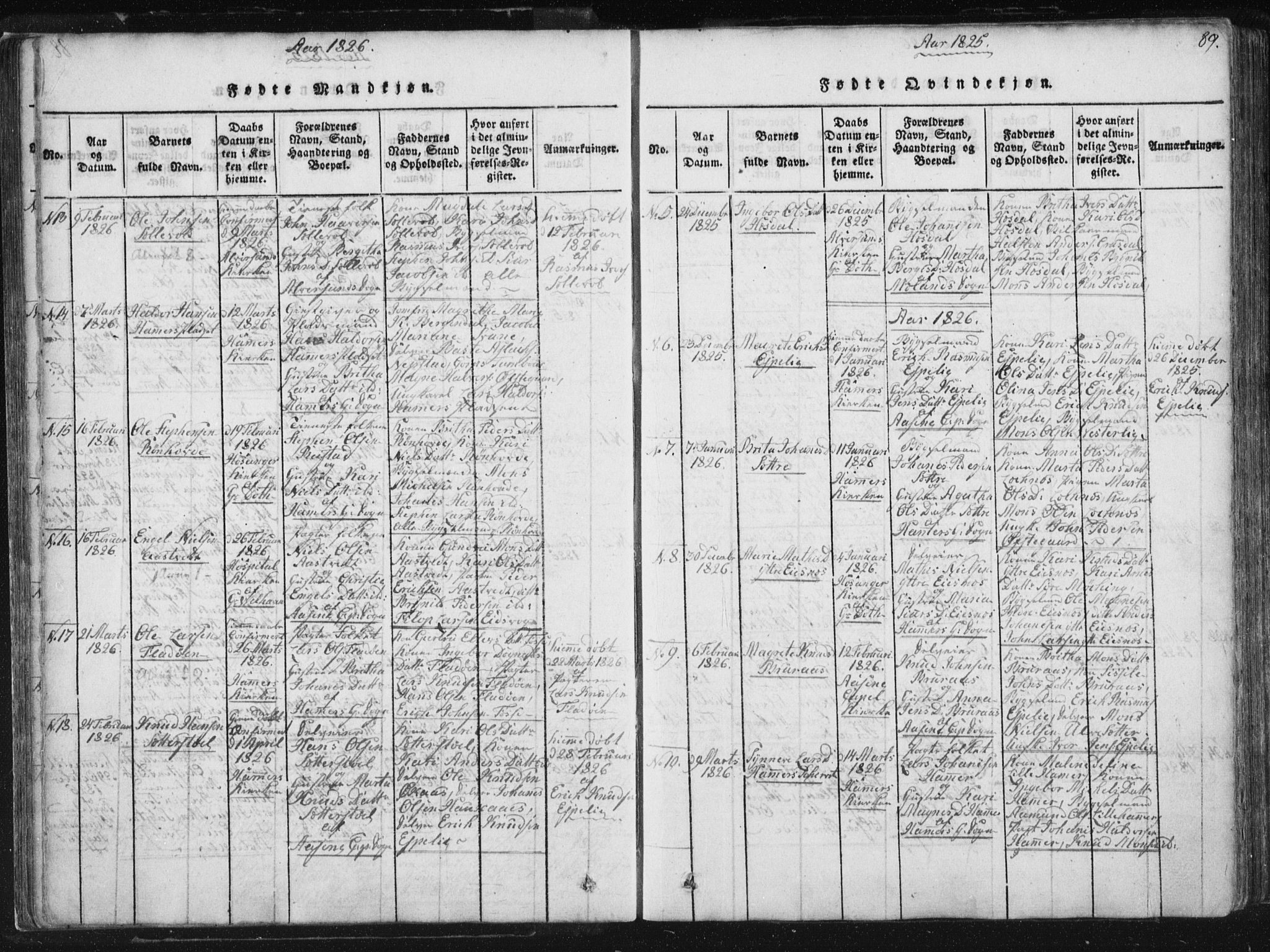 Hamre sokneprestembete, AV/SAB-A-75501/H/Ha/Haa/Haaa/L0010: Parish register (official) no. A 10, 1816-1826, p. 89