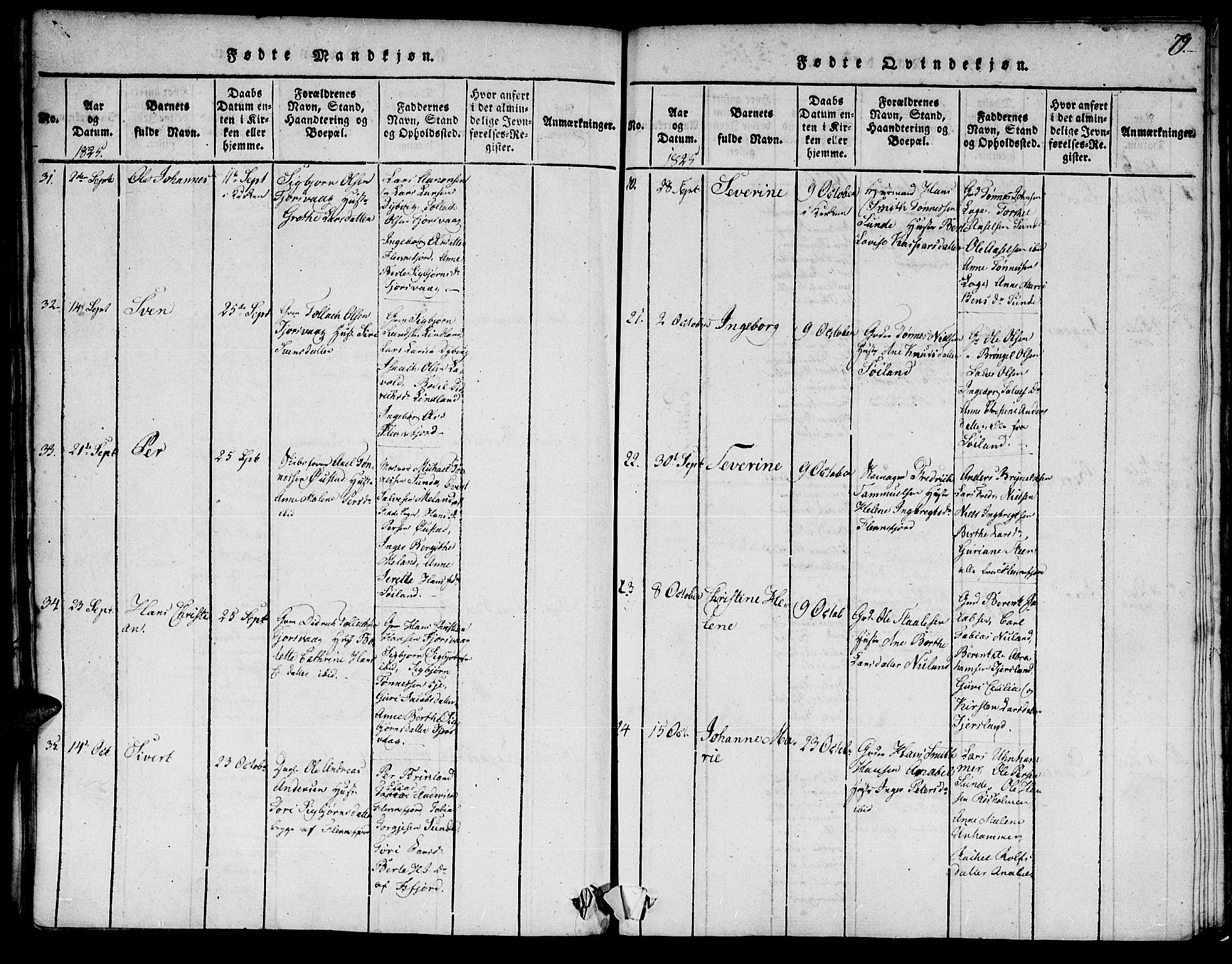Flekkefjord sokneprestkontor, SAK/1111-0012/F/Fa/Fac/L0002: Parish register (official) no. A 2, 1815-1826, p. 79