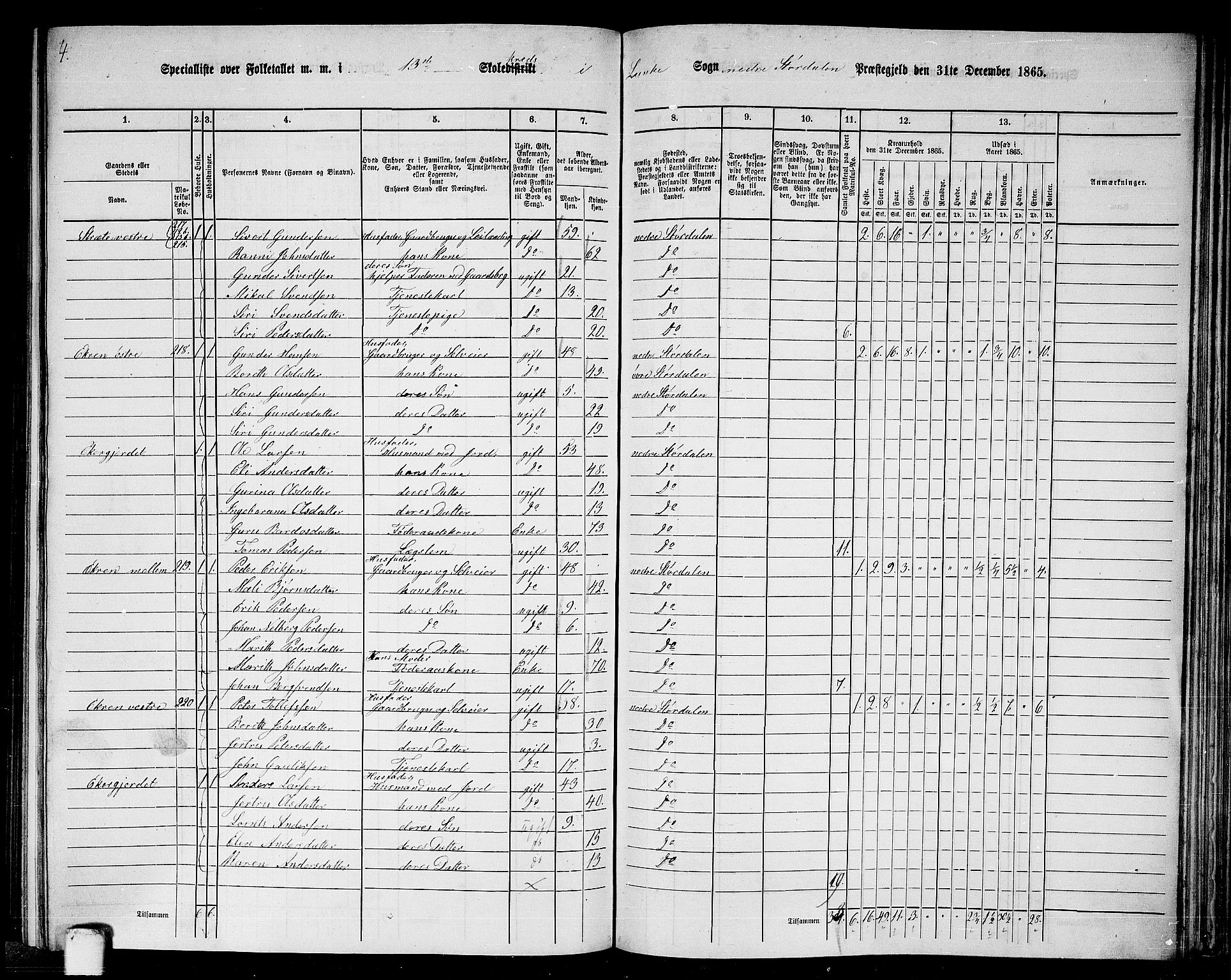 RA, 1865 census for Nedre Stjørdal, 1865, p. 240