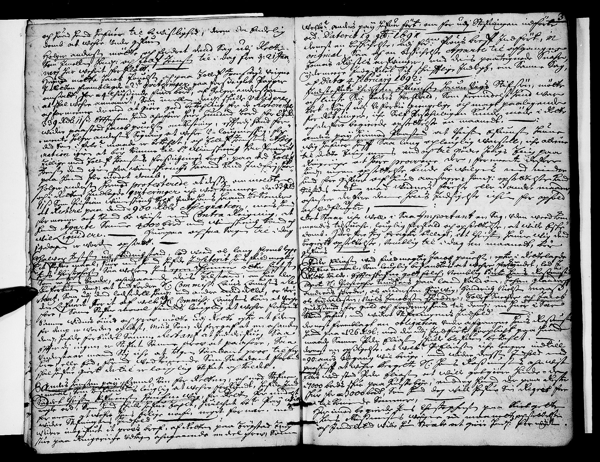 Drammen byfogd, AV/SAKO-A-222/F/Fa/L0022: Tingbok for Bragernes, 1692, p. 2b-3a
