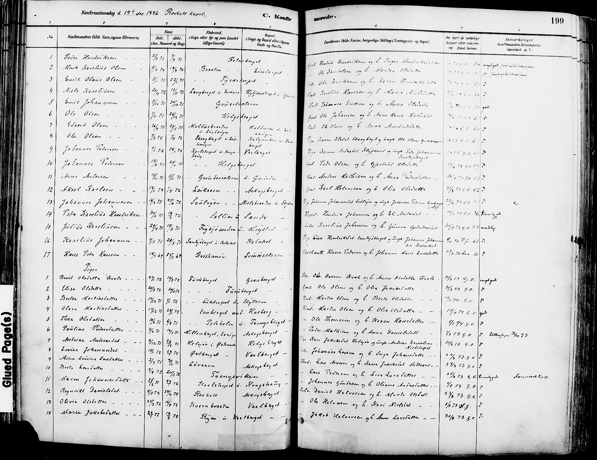 Grue prestekontor, AV/SAH-PREST-036/H/Ha/Haa/L0012: Parish register (official) no. 12, 1881-1897, p. 199