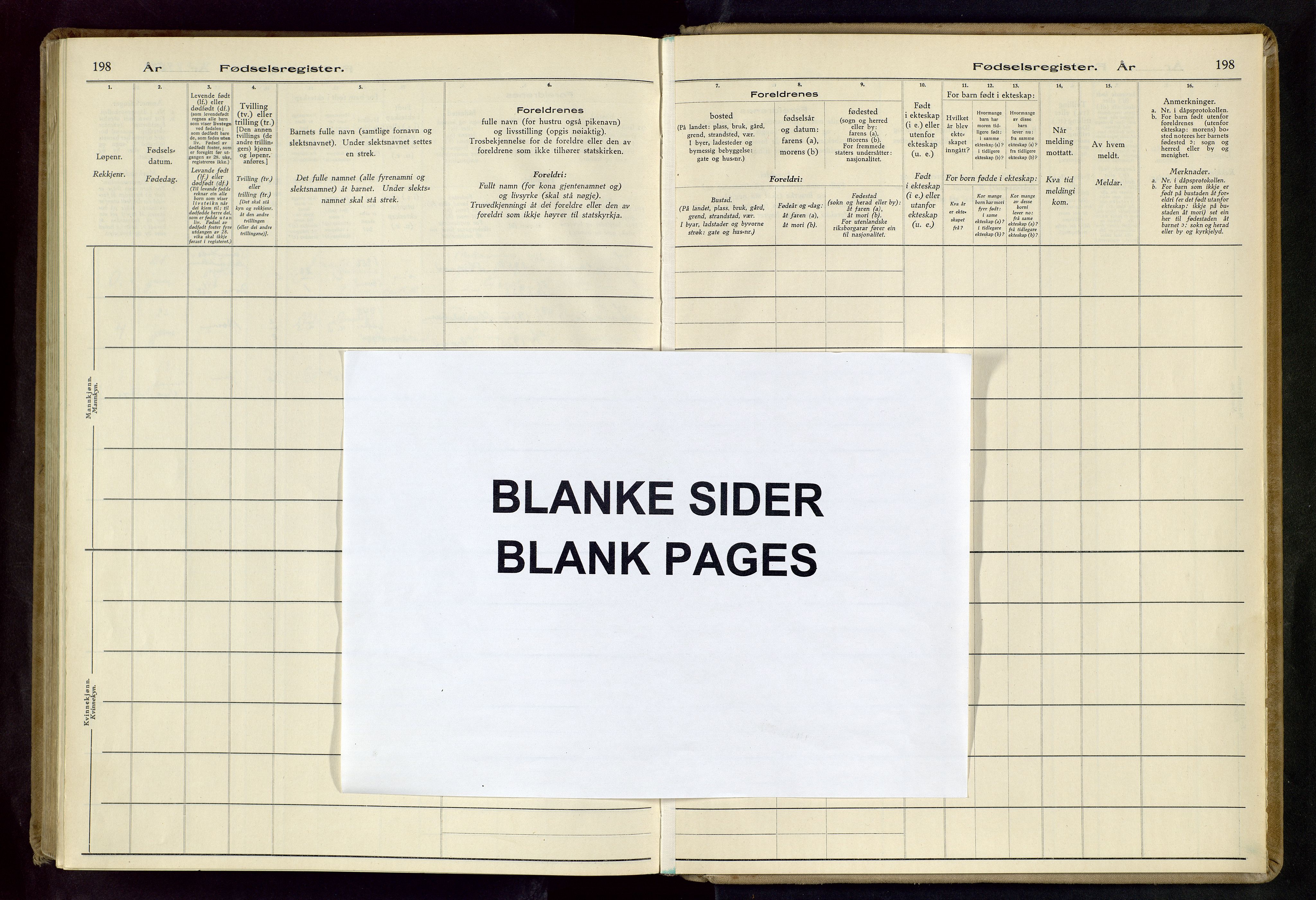 Strand sokneprestkontor, AV/SAST-A-101828/I/Id/L0002: Birth register no. 2, 1939-1957, p. 198