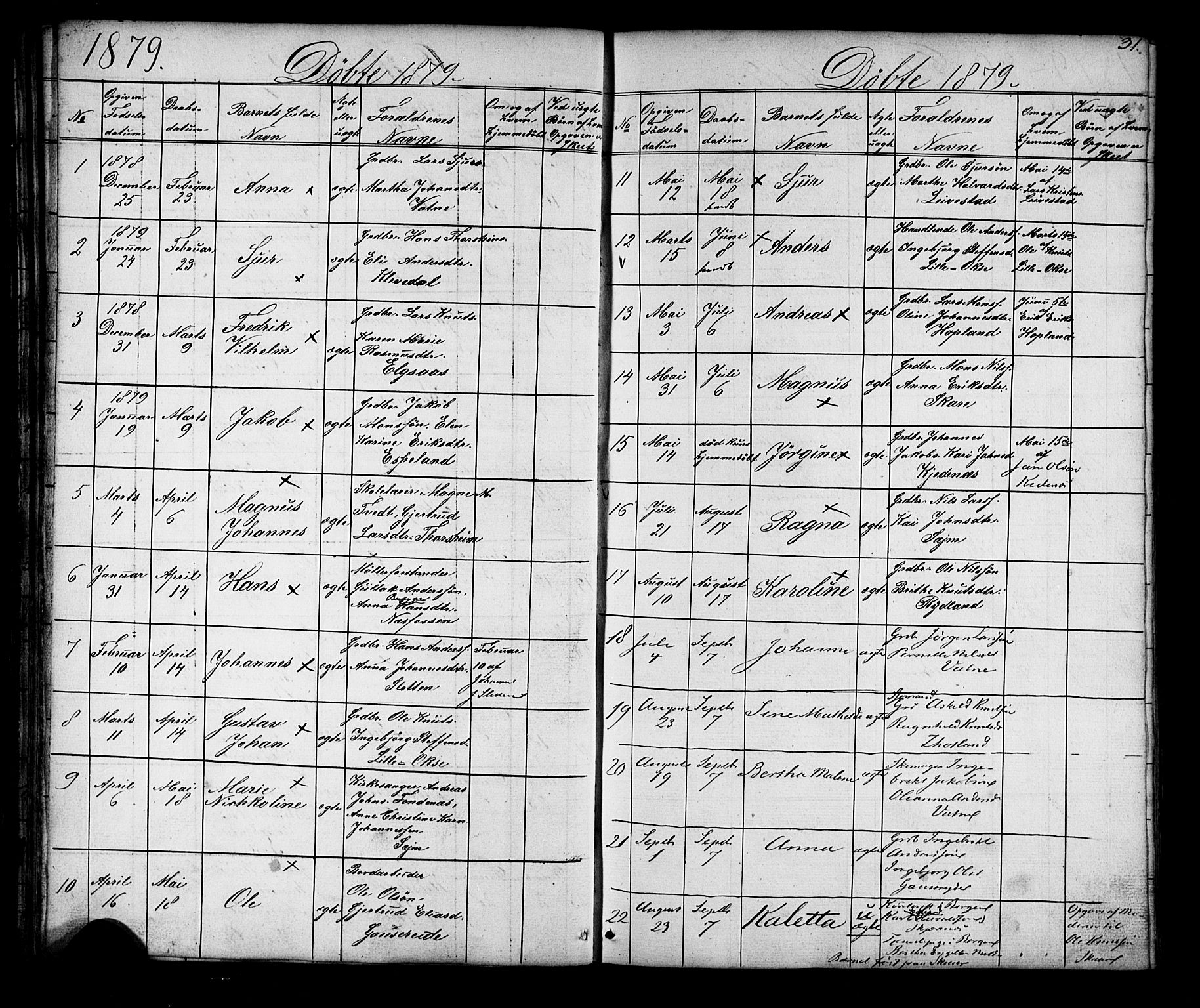 Alversund Sokneprestembete, SAB/A-73901/H/Ha/Hab: Parish register (copy) no. D 2, 1851-1889, p. 31