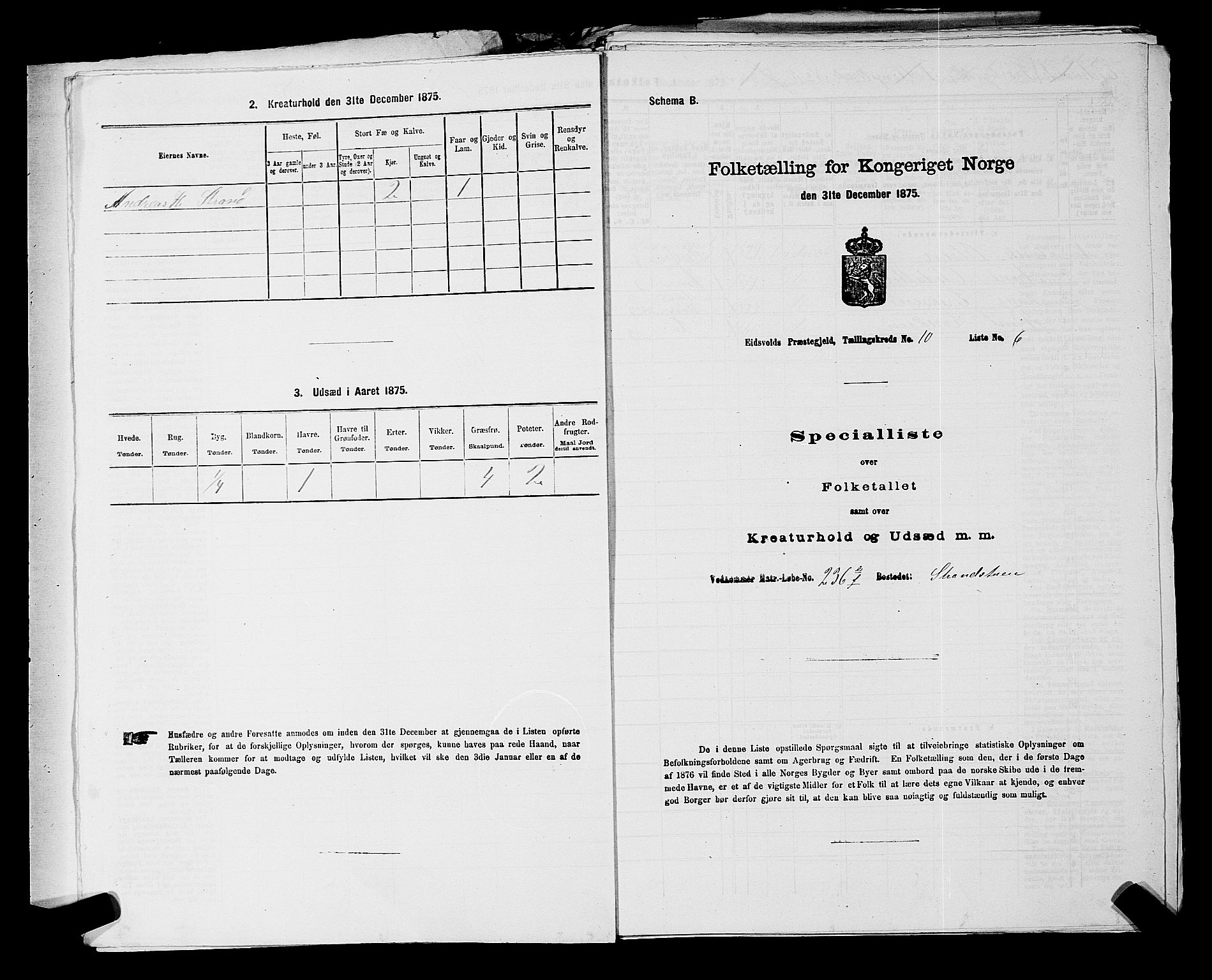 RA, 1875 census for 0237P Eidsvoll, 1875, p. 1465